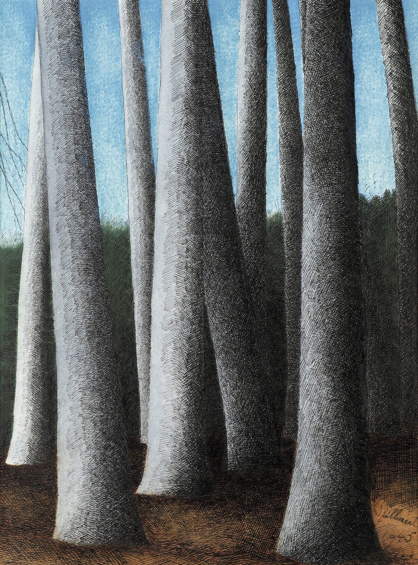 {{ product_title }} Fine Art Print | {{ product_vendor }} Jakero77 Léon Spilliaert - Trunks of Beech Trees (1945) Fine Art Print Art Print Jakero77