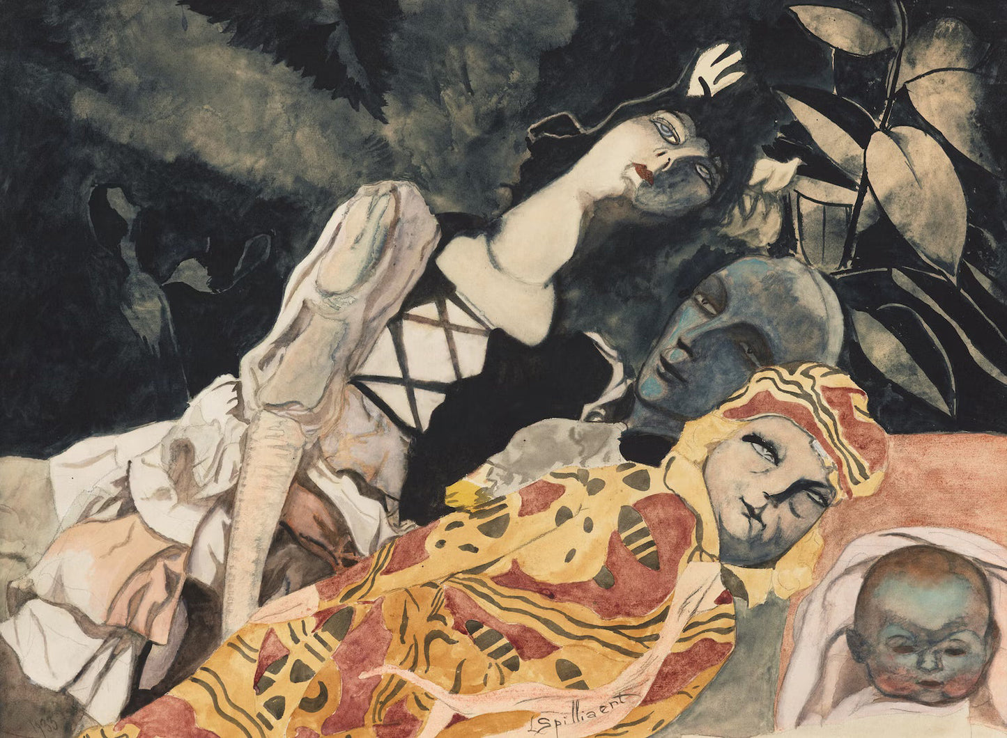 {{ product_title }} Fine Art Print | {{ product_vendor }} Jakero77 Léon Spilliaert - Les poupees Three generations (1933) Fine Art Print Art Print Jakero77