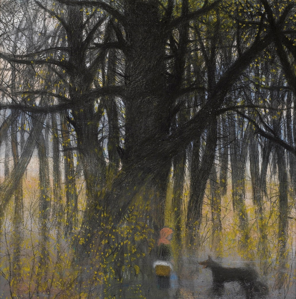 {{ product_title }} Fine Art Print | {{ product_vendor }} Jakero77 Léon Spilliaert - Little Red Riding Hood and Wolf in Forest Fine Art Print Art Print Jakero77