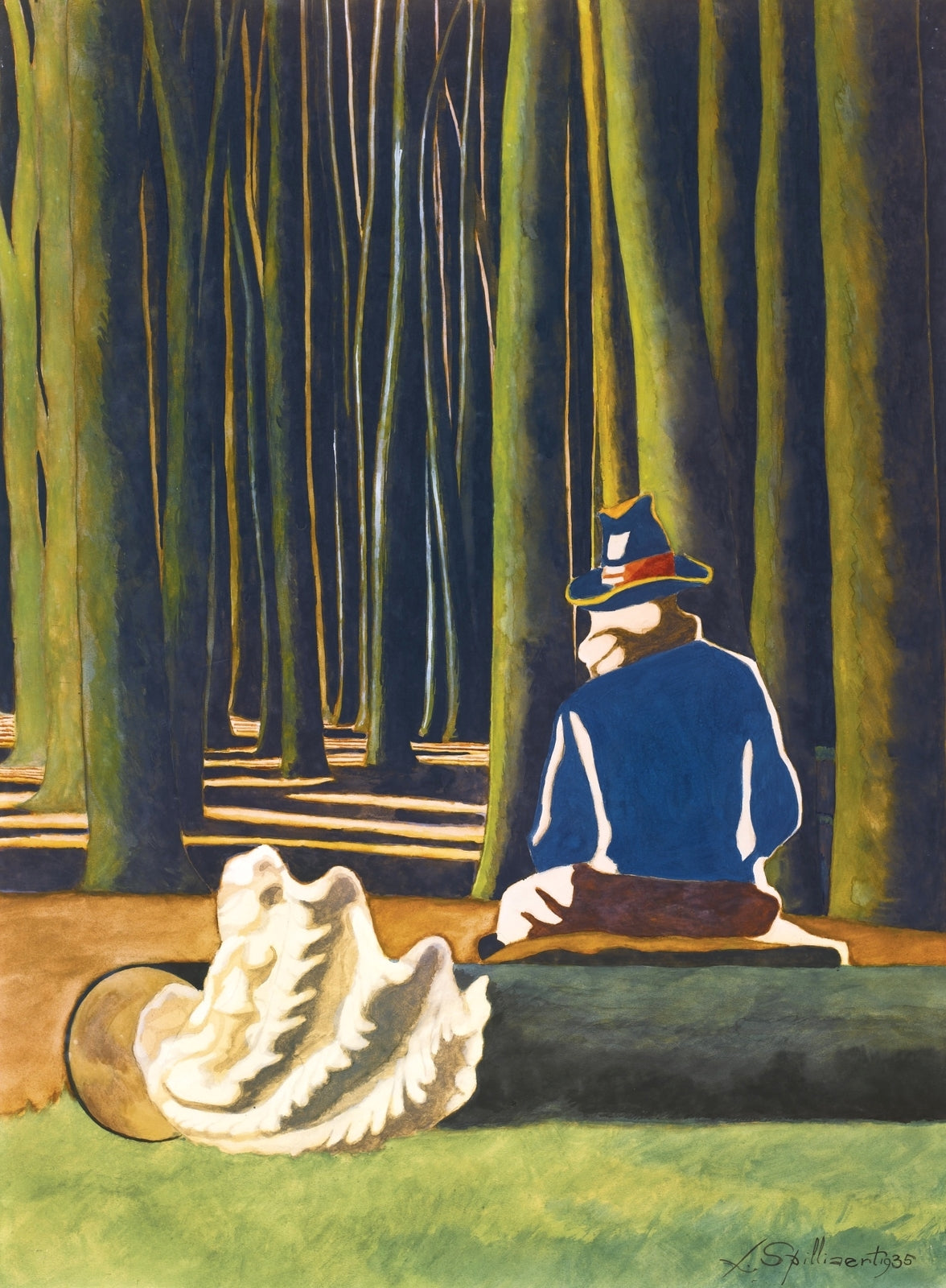 {{ product_title }} Fine Art Print | {{ product_vendor }} Jakero77 Léon Spilliaert - The Poet in the Forest Shell Tobacco Pot (1935) Fine Art Print Art Print Jakero77