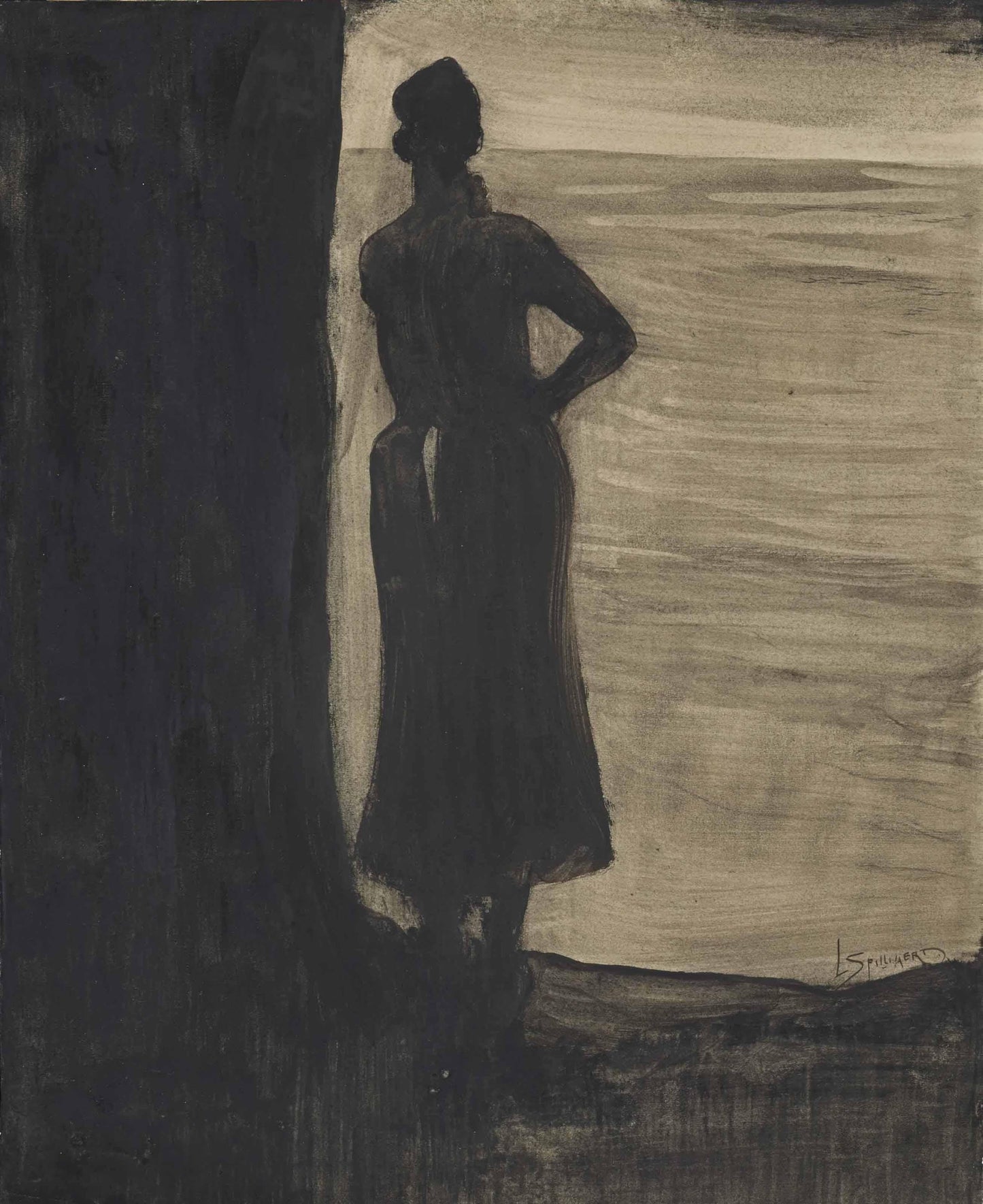 {{ product_title }} Fine Art Print | {{ product_vendor }} Jakero77 Leon Spilliaert - Attente Wachtend (1902-03) Woman Waiting Fine Art Print Art Print Jakero77