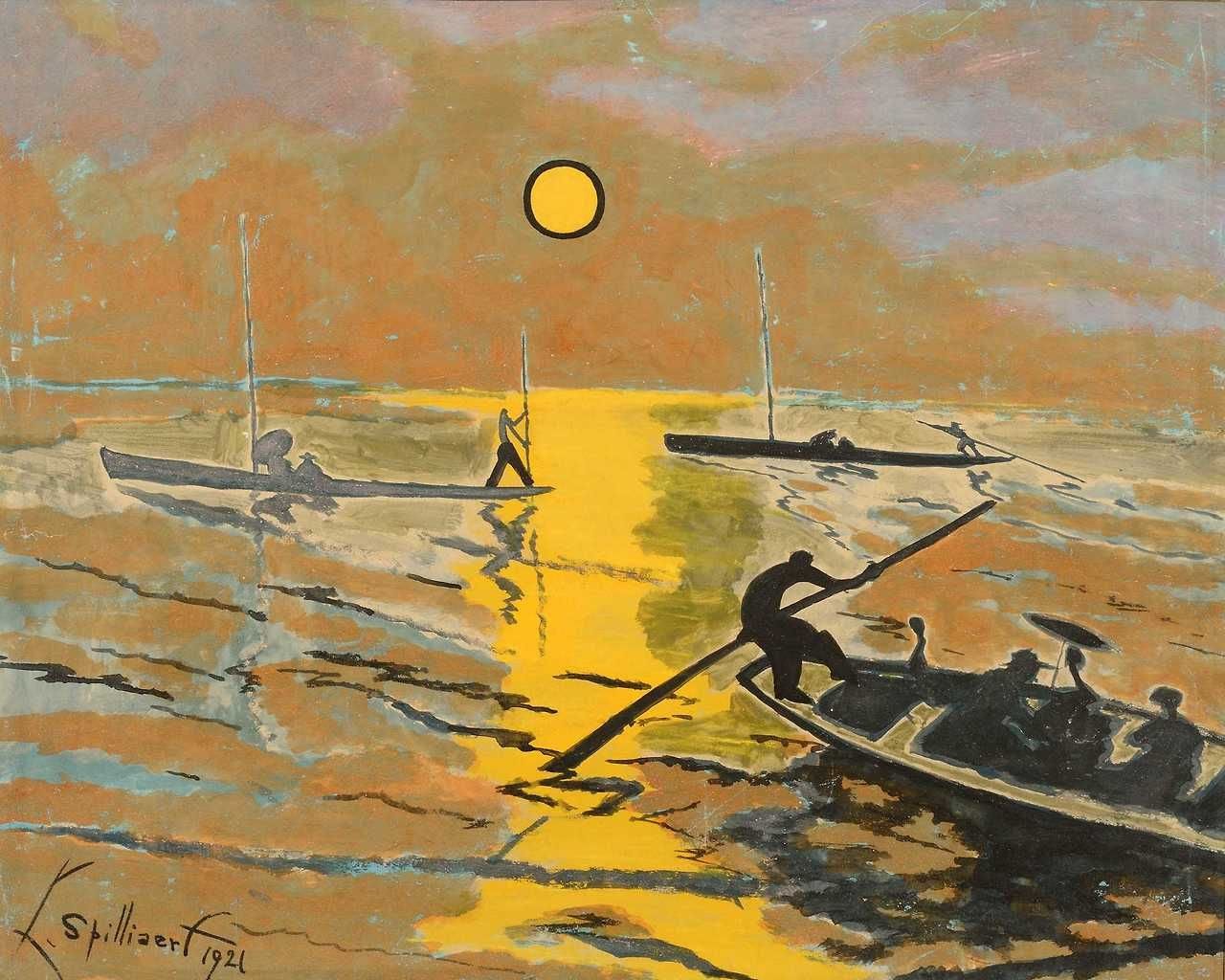 {{ product_title }} Fine Art Print | {{ product_vendor }} Jakero77 Léon Spilliaert - Gondolas in the Sunset (1921) Fine Art Print Art Print Jakero77