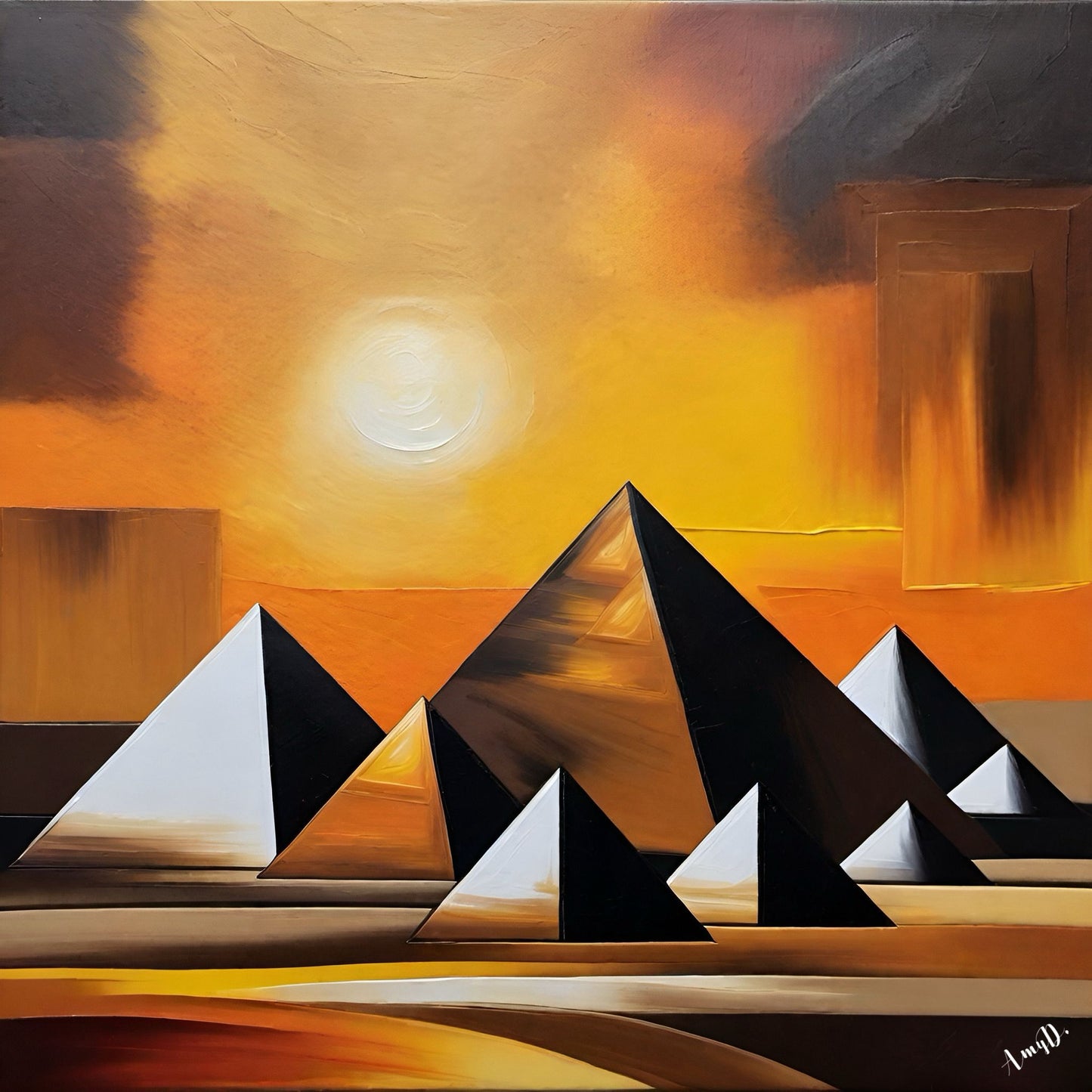 {{ product_title }} Fine Art Print | {{ product_vendor }} Jakero77 Amy Diab - Eternal Radiance The Majestic Pyramids at Dusk (2023) Hand-Signed Fine Art Print Art Print Jakero77