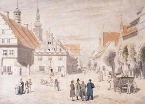 Caspar David Friedrich - Marketplace in Greifswald (1818) - 17" x 22" Art Print
