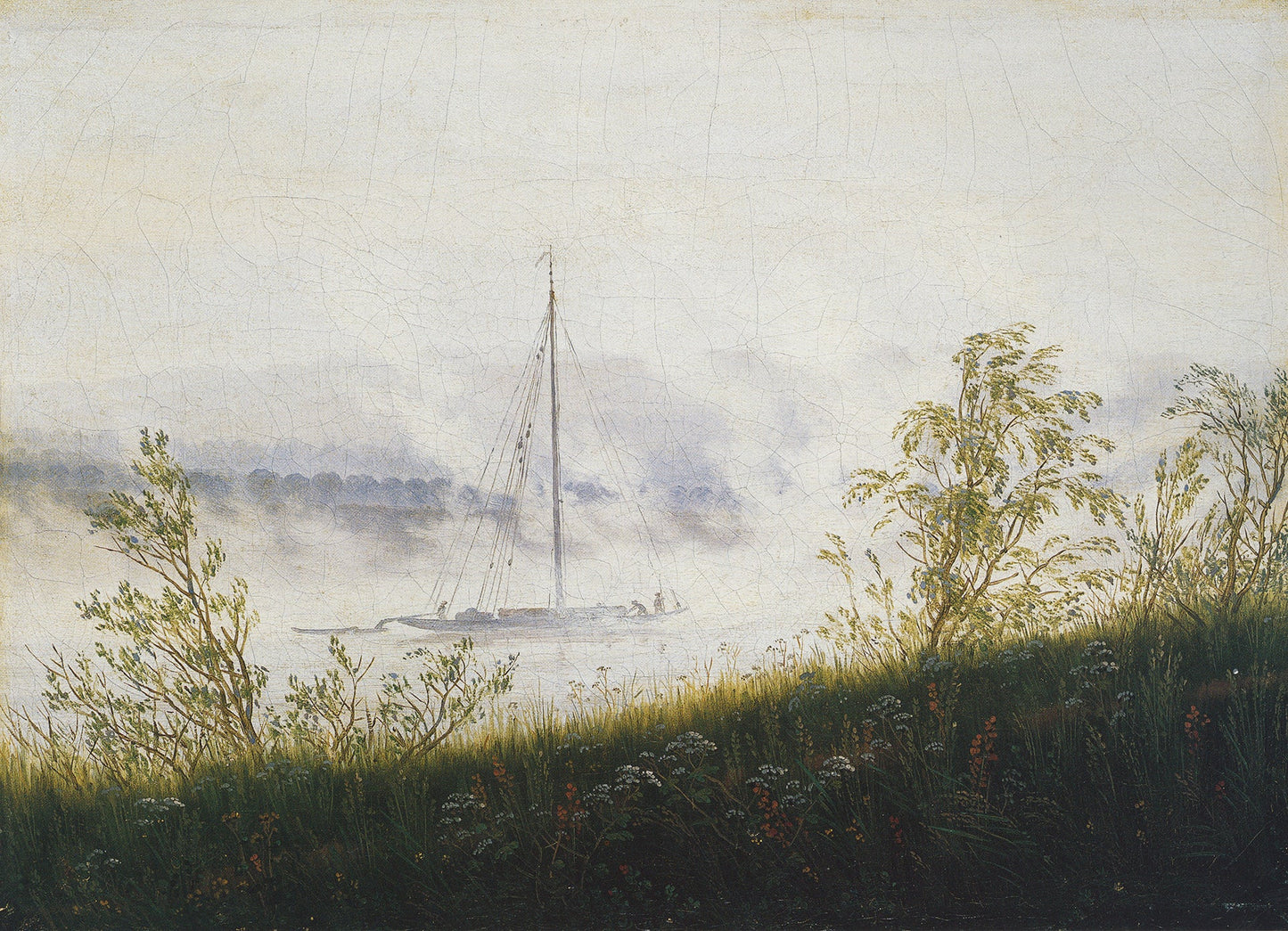 {{ product_title }} Fine Art Print | {{ product_vendor }} Jakero77 Caspar David Friedrich - Elbe Ship in Early Morning Fog (1821) Fine Art Print Art Print Jakero77