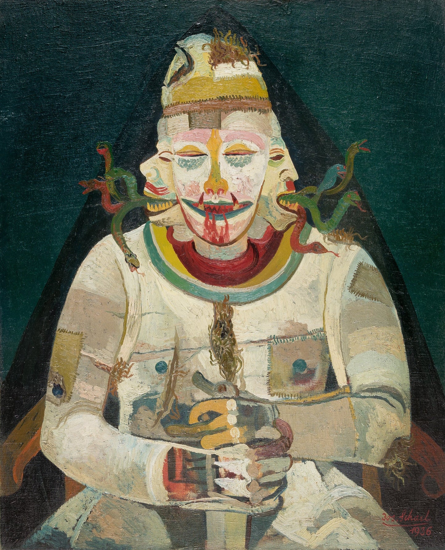 {{ product_title }} Fine Art Print | {{ product_vendor }} Jakero77 Josef Scharl - Three-Headed Man (1936) Fine Art Print Art Print Jakero77