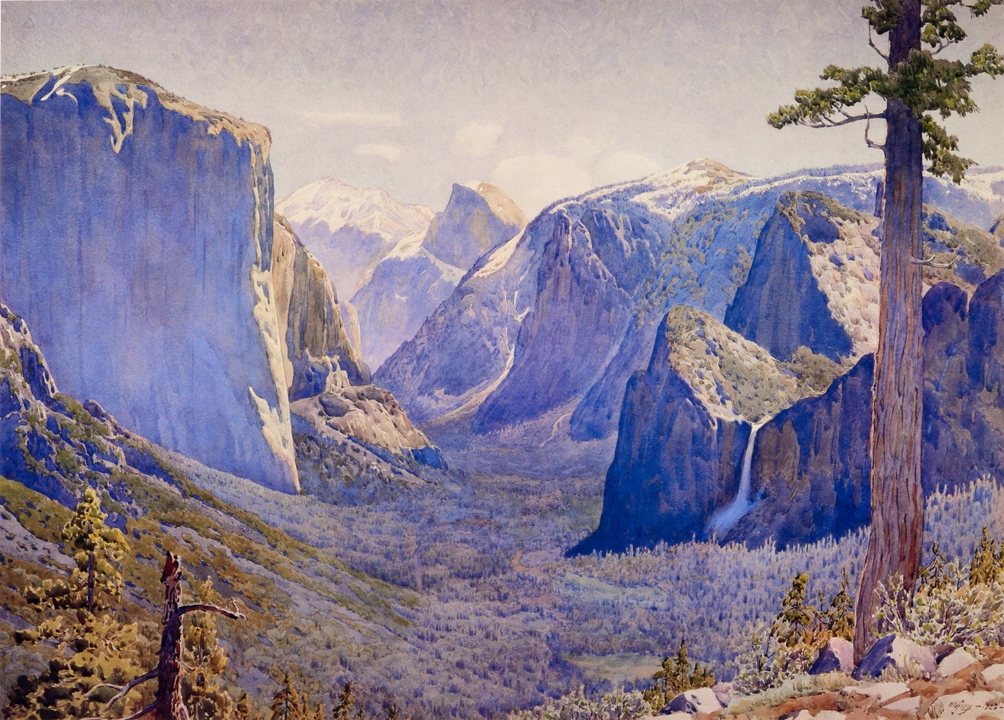 {{ product_title }} Fine Art Print | {{ product_vendor }} Jakero77 Gunnar Widforss - Yosemite from Inspiration Point (1923) Fine Art Print Art Print Jakero77