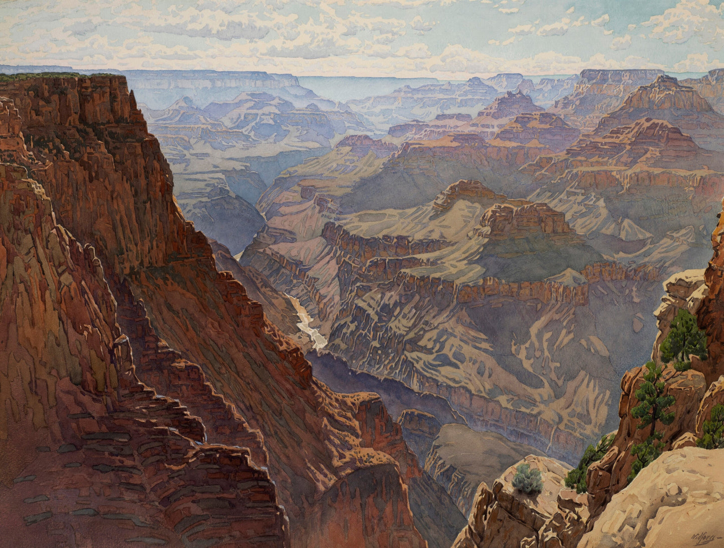{{ product_title }} Fine Art Print | {{ product_vendor }} Jakero77 Gunnar Widforss - Grand Canyon High Point View (1920s) Fine Art Print Art Print Jakero77