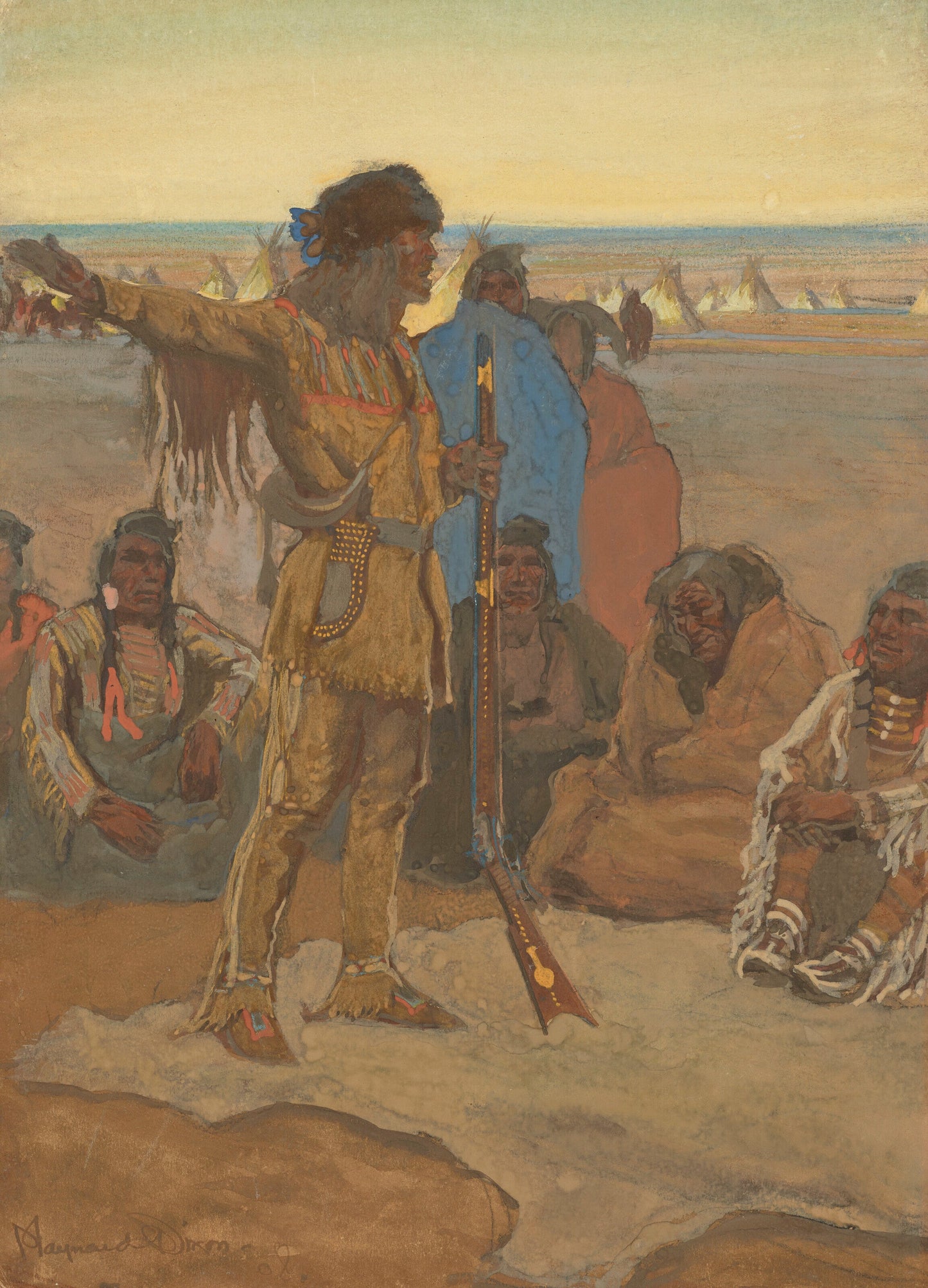 {{ product_title }} Fine Art Print | {{ product_vendor }} Jakero77 Maynard Dixon - The Liar (1908) Old Western Fine Art Print Art Print Jakero77