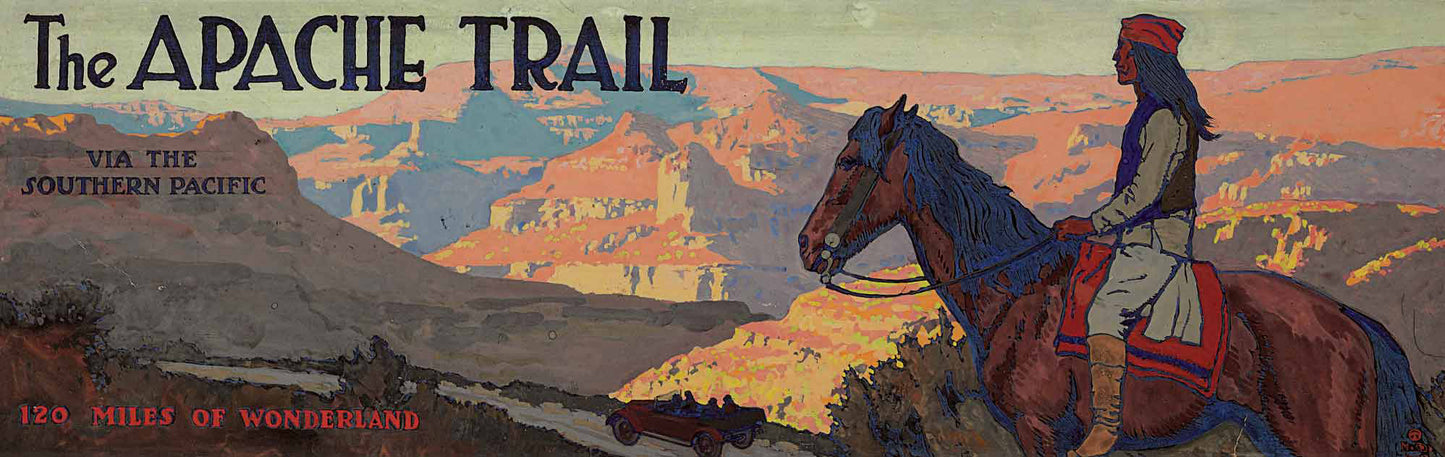 {{ product_title }} Fine Art Print | {{ product_vendor }} Jakero77 Maynard Dixon - The Apache Trail Via the Southern Pacific (1917) Fine Art Print Art Print Jakero77