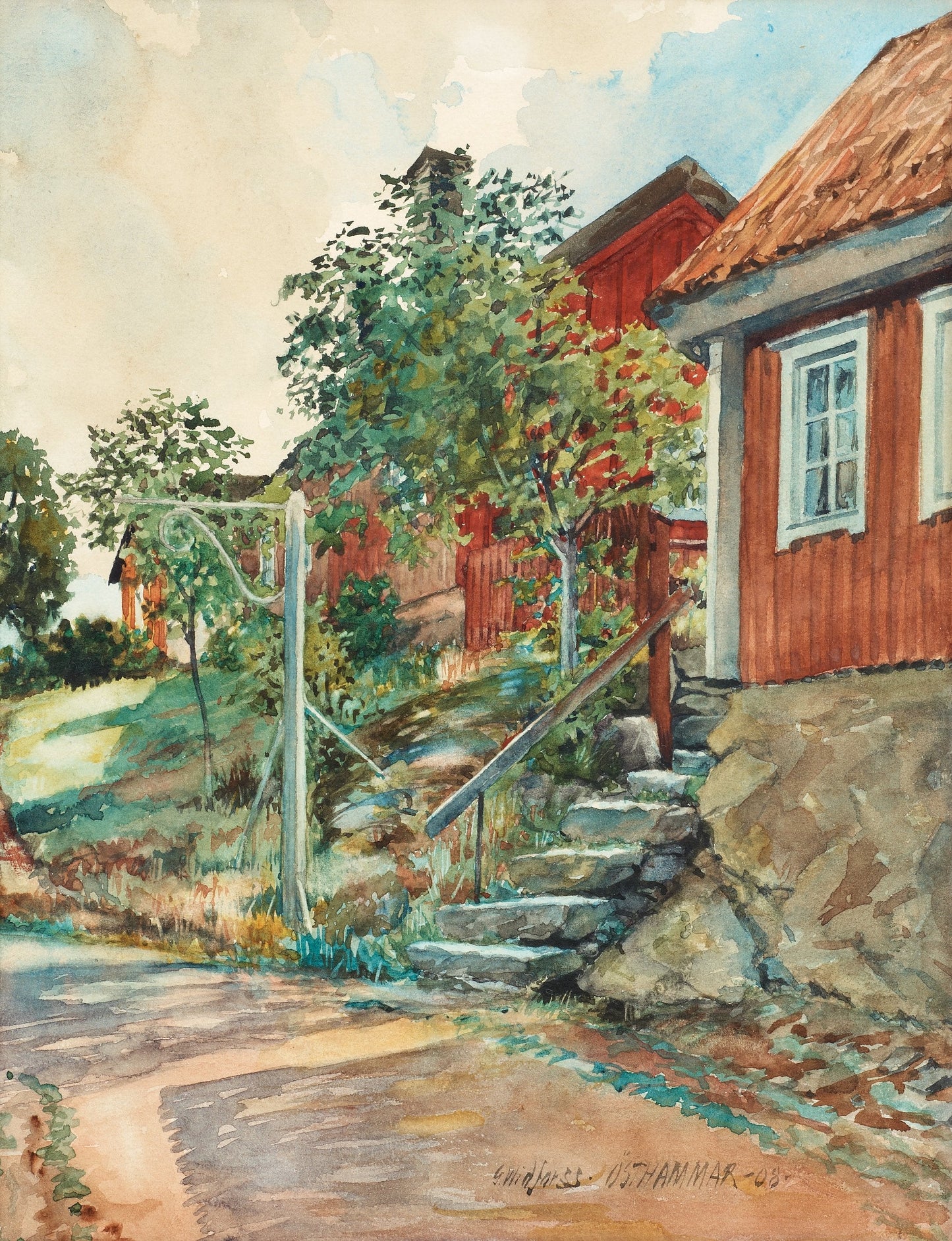 {{ product_title }} Fine Art Print | {{ product_vendor }} Jakero77 Gunnar Widforss - House in Osthammar Sweden (1908) Fine Art Print Art Print Jakero77