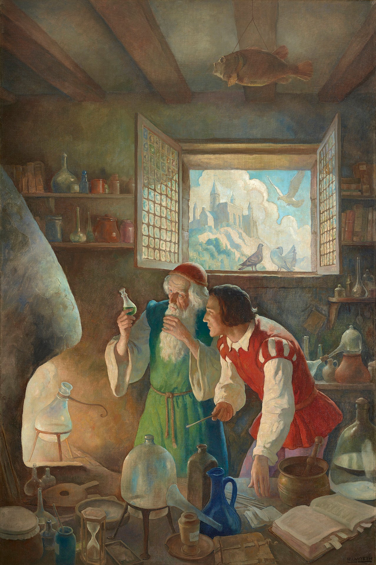 Newell Convers Wyeth - The Alchemist (1937) - 17" x 22" Fine Art Print
