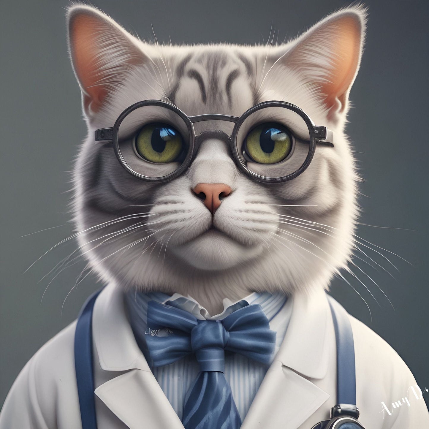 {{ product_title }} Fine Art Print | {{ product_vendor }} Jakero77 Amy Diab - Sam's First Day (2024) Cute Cat Hand-Signed Fine Art Print Art Print Jakero77