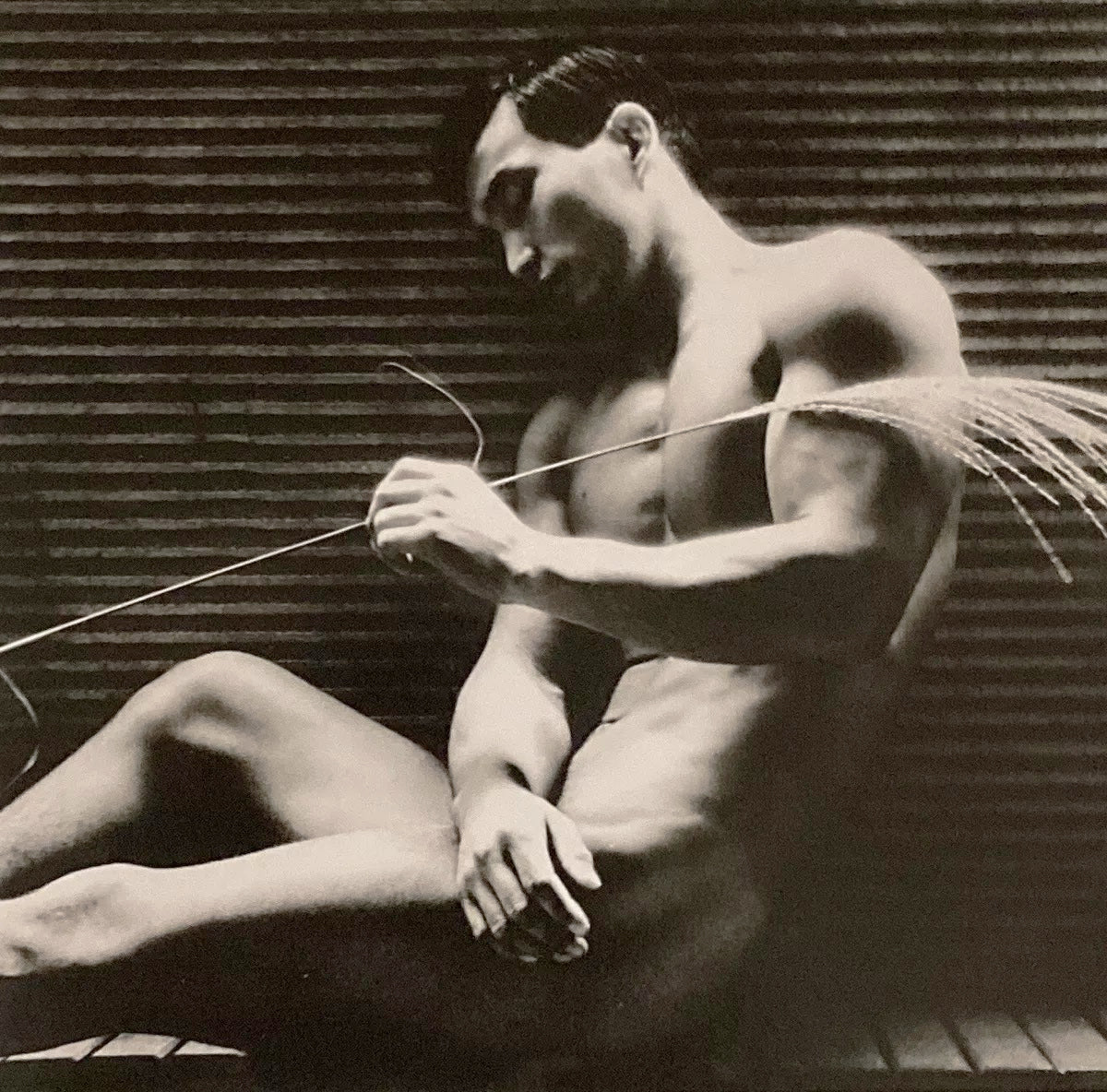 {{ product_title }} Fine Art Print | {{ product_vendor }} Jakero77 Tamotsu Yato - Nude Japanese Male in Sensual Pose (1960s) Fine Art Print Art Print Jakero77