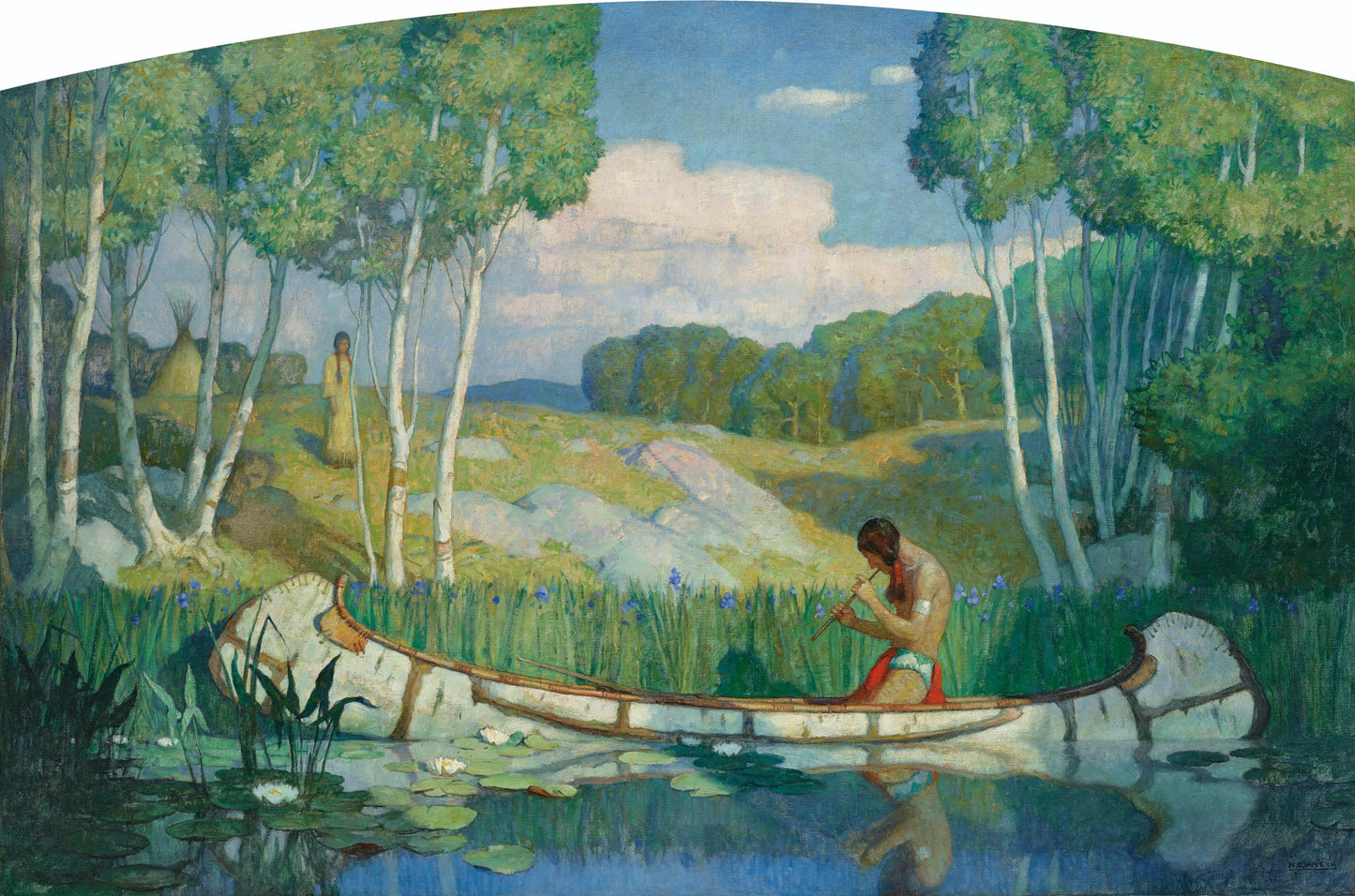 {{ product_title }} Fine Art Print | {{ product_vendor }} Jakero77 Newell Convers Wyeth - Indian Love Call (1927) Fine Art Print Art Print Jakero77