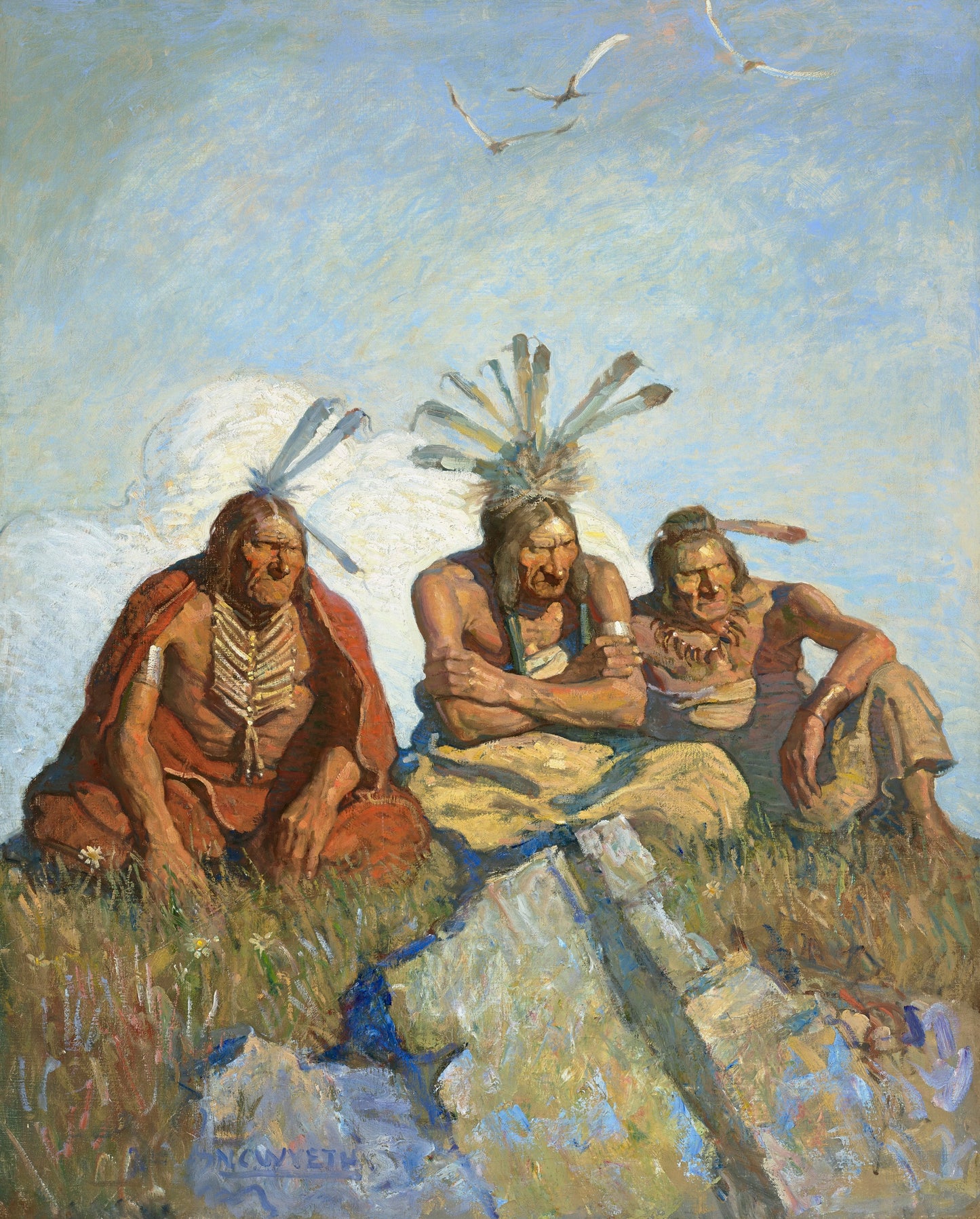 {{ product_title }} Fine Art Print | {{ product_vendor }} Jakero77 Newell Convers Wyeth - Guardians Black Jewel Eyes (1911) Fine Art Print Art Print Jakero77