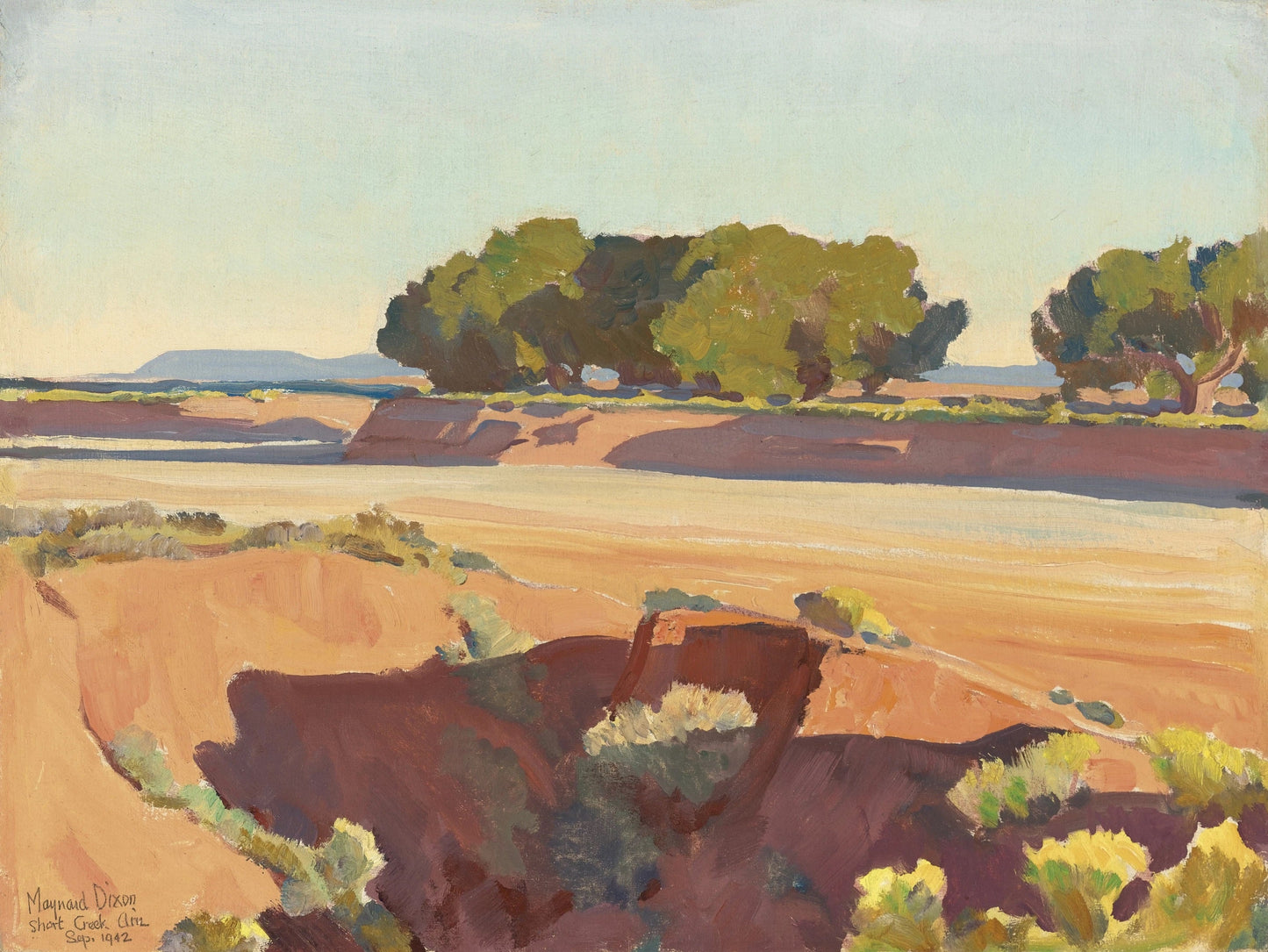{{ product_title }} Fine Art Print | {{ product_vendor }} Jakero77 Maynard Dixon - Shadows on Short Creek Tucson Arizona (1942) Fine Art Print Art Print Jakero77