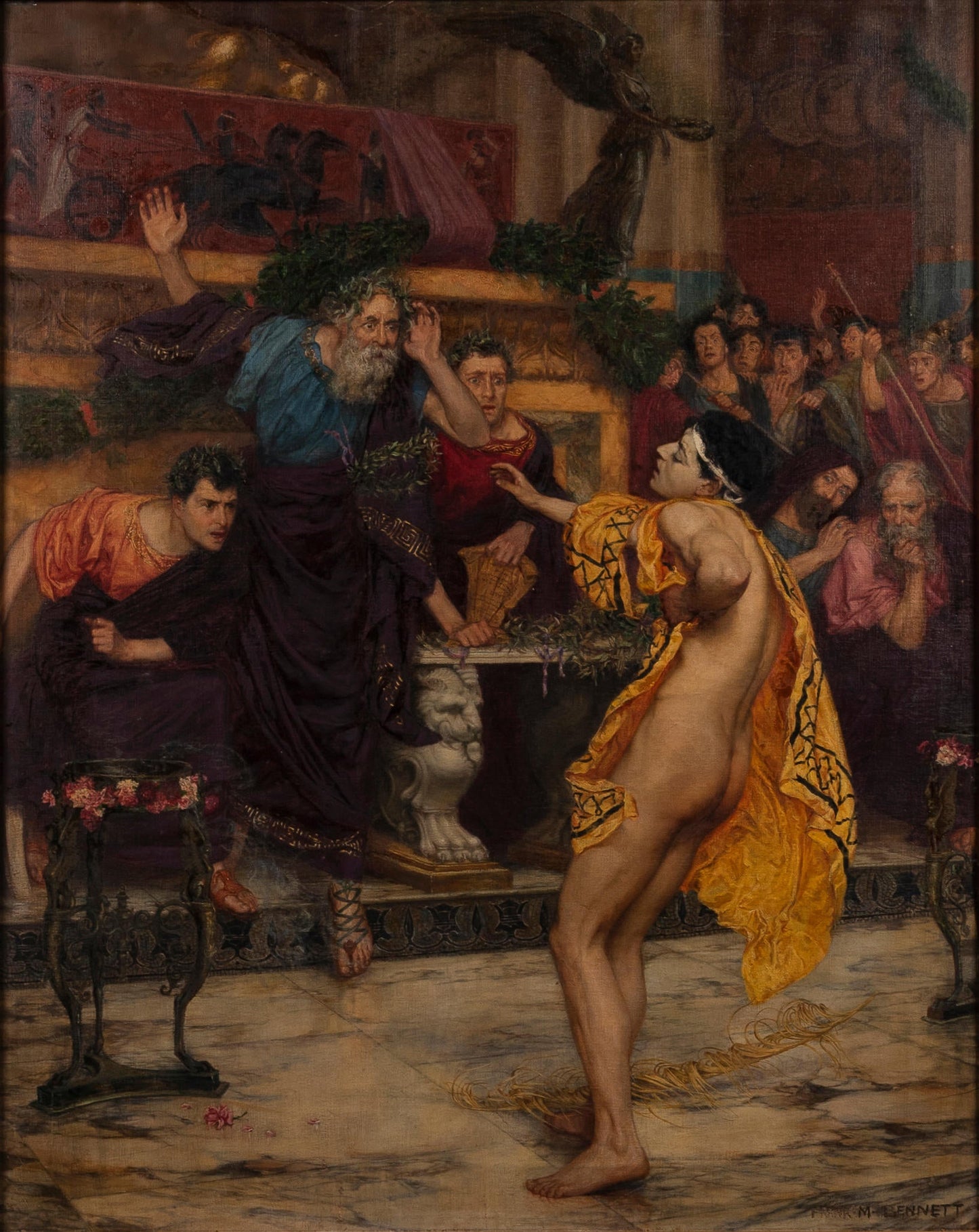 {{ product_title }} Fine Art Print | {{ product_vendor }} Jakero77 Frank Moss Bennett - The Athenian Messenger Pheidippides Delivers News of the Victory at Marathon Fine Art Print Art Print Jakero77