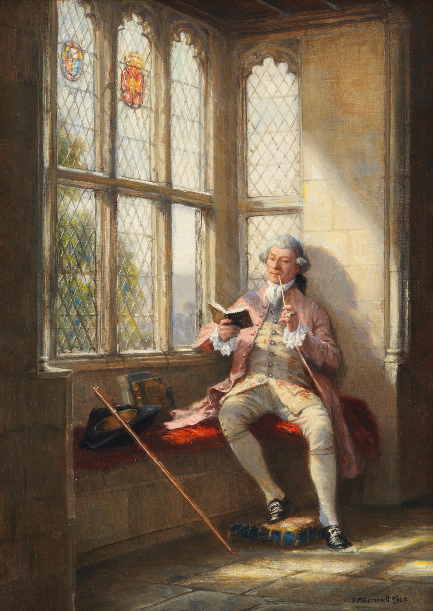 {{ product_title }} Fine Art Print | {{ product_vendor }} Jakero77 Frank Moss Bennett - A Good Read (1938) Relaxing Book Fine Art Print Art Print Jakero77