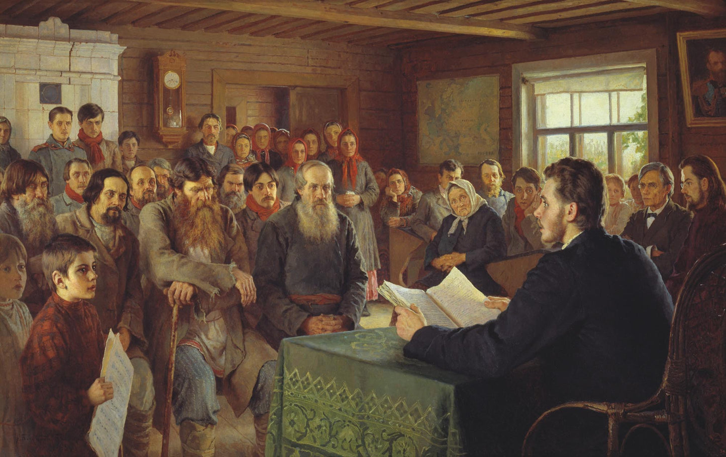 {{ product_title }} Fine Art Print | {{ product_vendor }} Jakero77 Nikolay Bogdanov Belsky Sunday Reading in Village School 1895 Fine Art Print Art Print Jakero77