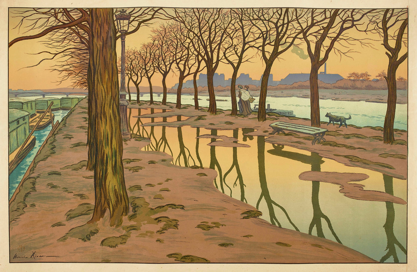 {{ product_title }} Fine Art Print | {{ product_vendor }} Jakero77 Henri Riviere Swan Island Ile des Cygnes 1900 France Fine Art Print Art Print Jakero77