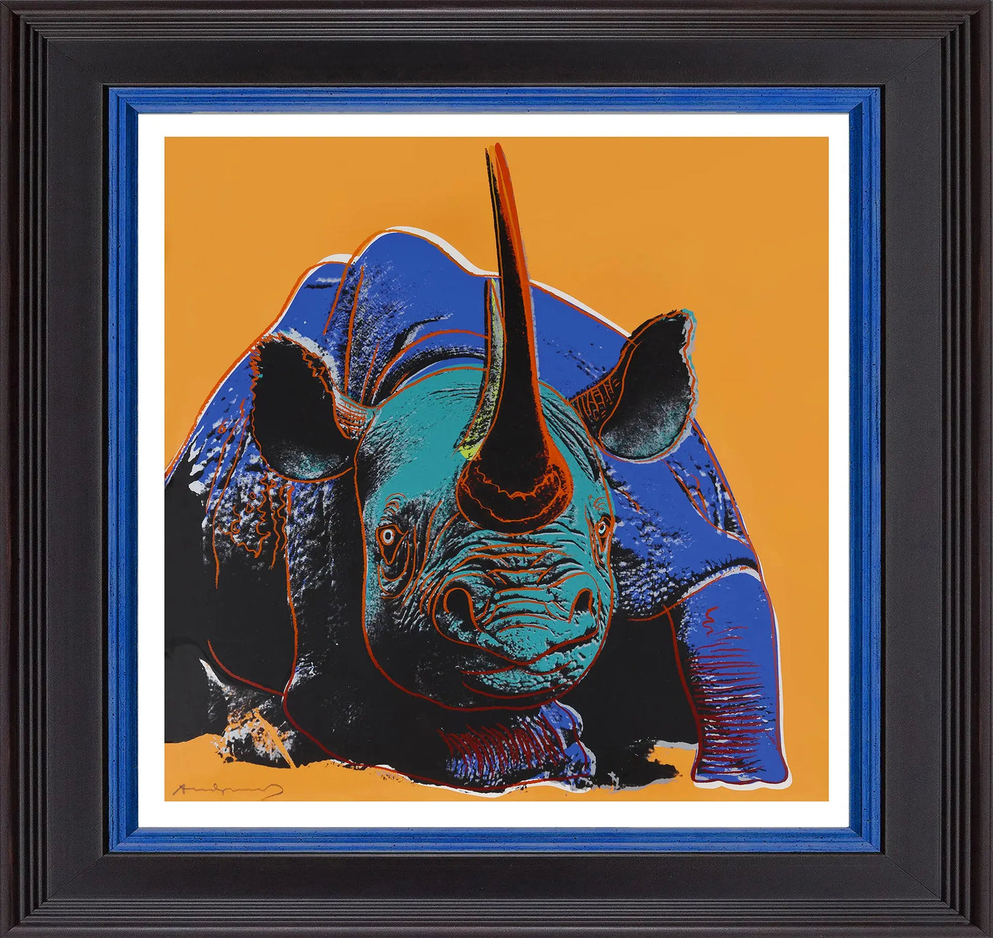 {{ product_title }} Fine Art Print | {{ product_vendor }} Jakero77 Andy Warhol - Black Rhinoceros Endangered Species (1983) -15"x15" Fine Art Print Art Print Jakero77