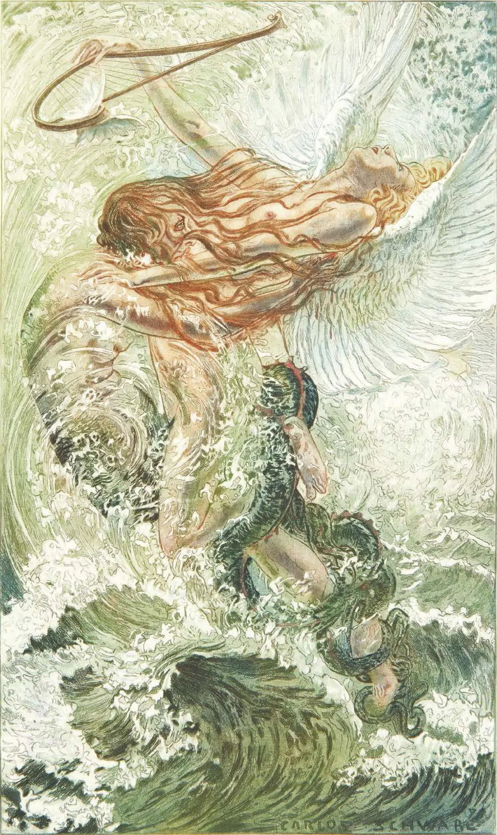 {{ product_title }} Fine Art Print | {{ product_vendor }} Jakero77 Carlos Schwabe - Fleurs du Mal Spleen et Ideal (1900) Fine Art Print Art Print Jakero77