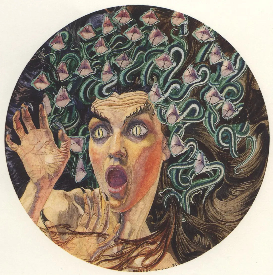 {{ product_title }} Fine Art Print | {{ product_vendor }} Jakero77 Carlos Schwabe - Medusa (1895) Halloween Hair Snakes Fine Art Print Art Print Jakero77