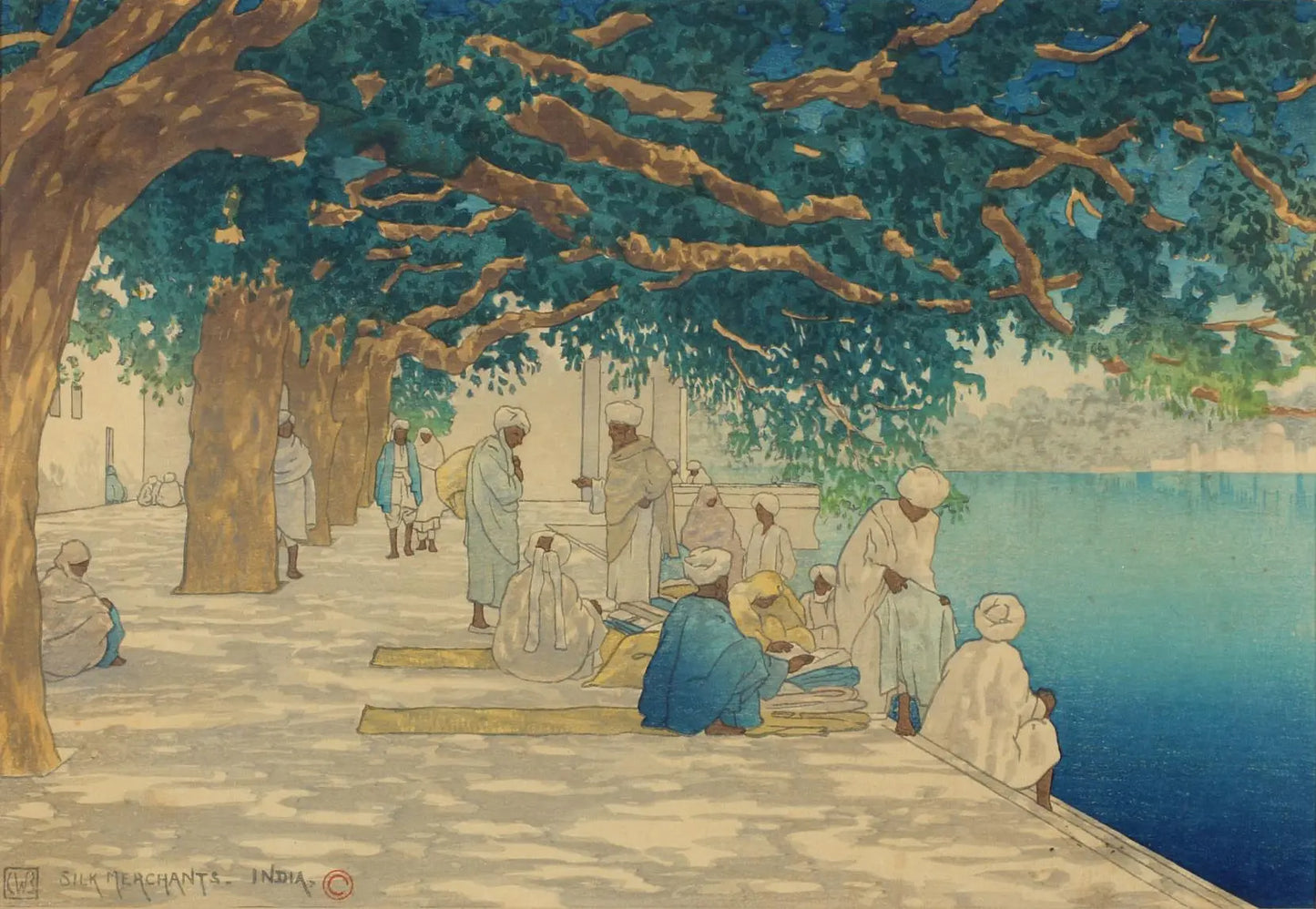 {{ product_title }} Fine Art Print | {{ product_vendor }} Jakero77 Charles William Bartlett - Silk Merchants India (1919) - 17"x22" Fine Art Print Art Print Jakero77