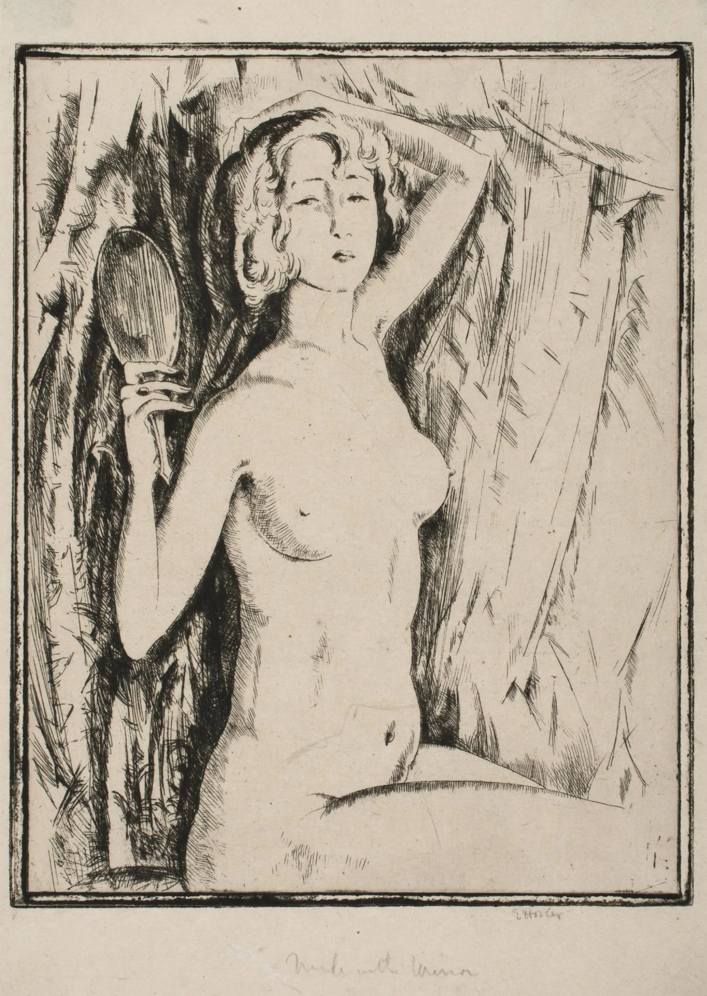 {{ product_title }} Fine Art Print | {{ product_vendor }} Jakero77 Earl Horter - Nude with Mirror (1920s) Deco Fine Art Print Art Print Jakero77