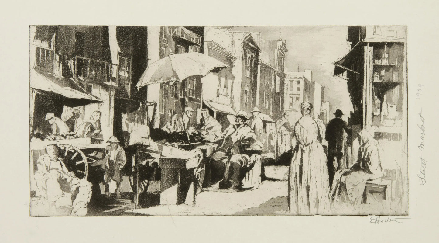 {{ product_title }} Fine Art Print | {{ product_vendor }} Jakero77 Earl Horter - Street Market (1939) Fine Art Print Art Print Jakero77