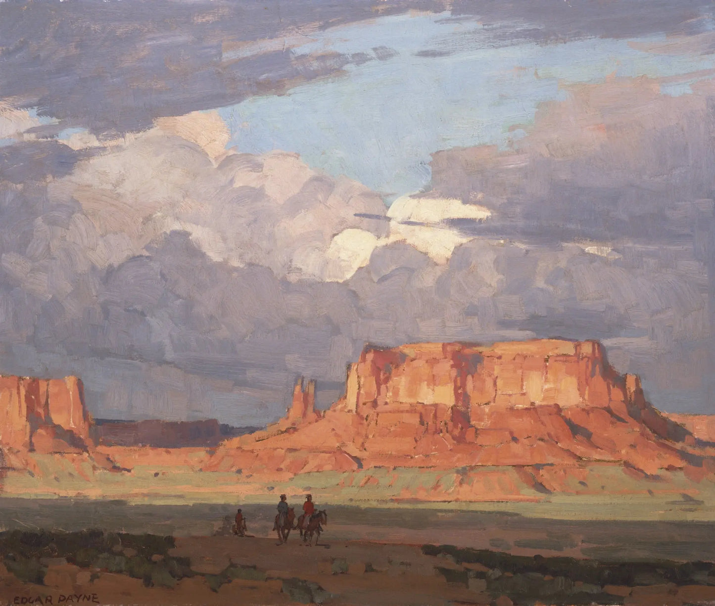 {{ product_title }} Fine Art Print | {{ product_vendor }} Jakero77 Edgar Alwin Payne - Red Mesa Monument Valley Utah (1920s) Fine Art Print Art Print Jakero77