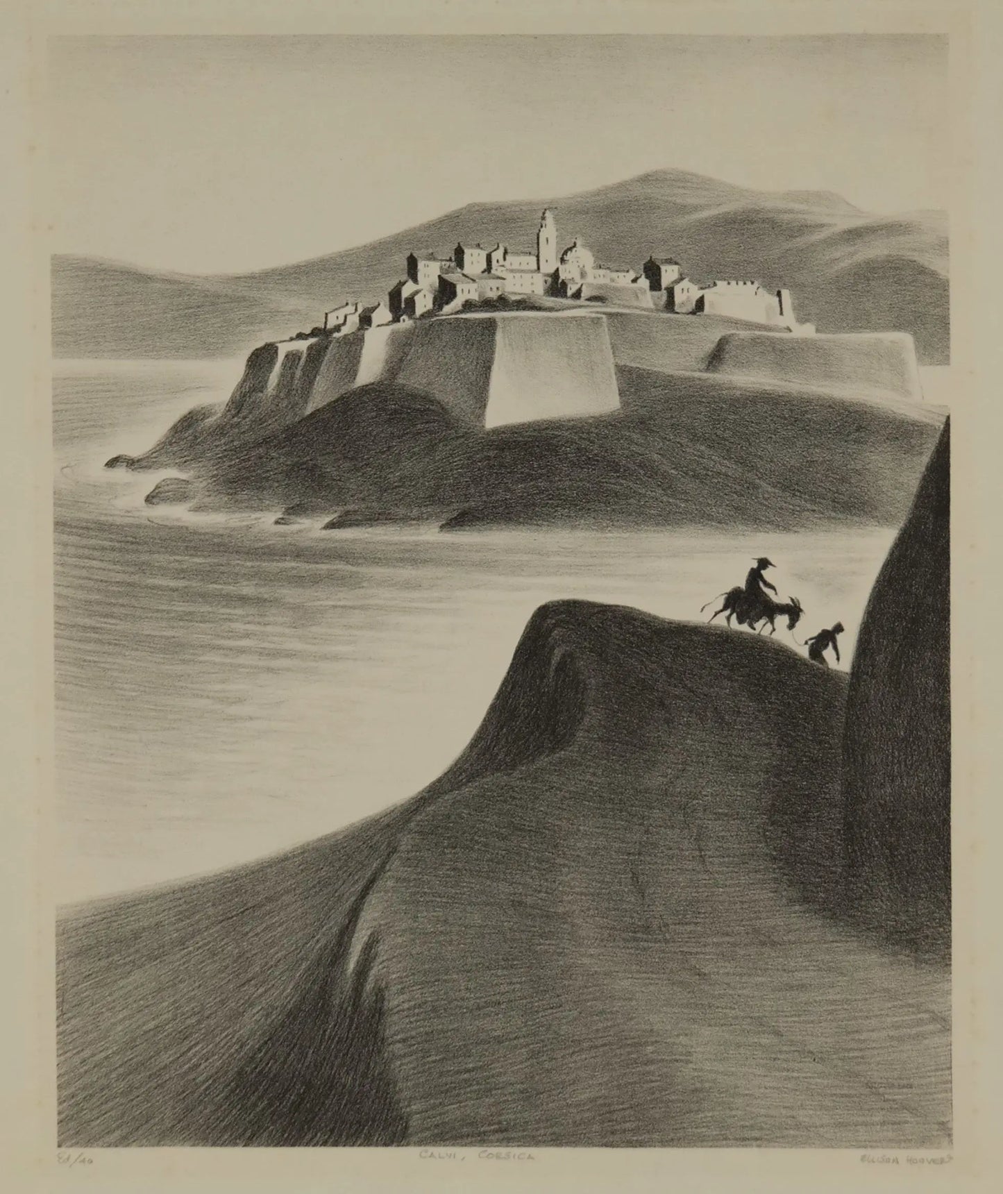 {{ product_title }} Fine Art Print | {{ product_vendor }} Jakero77 Ellison Hoover - Calvi Corsica (1935) - 17" x 22" Fine Art Print Art Print Jakero77