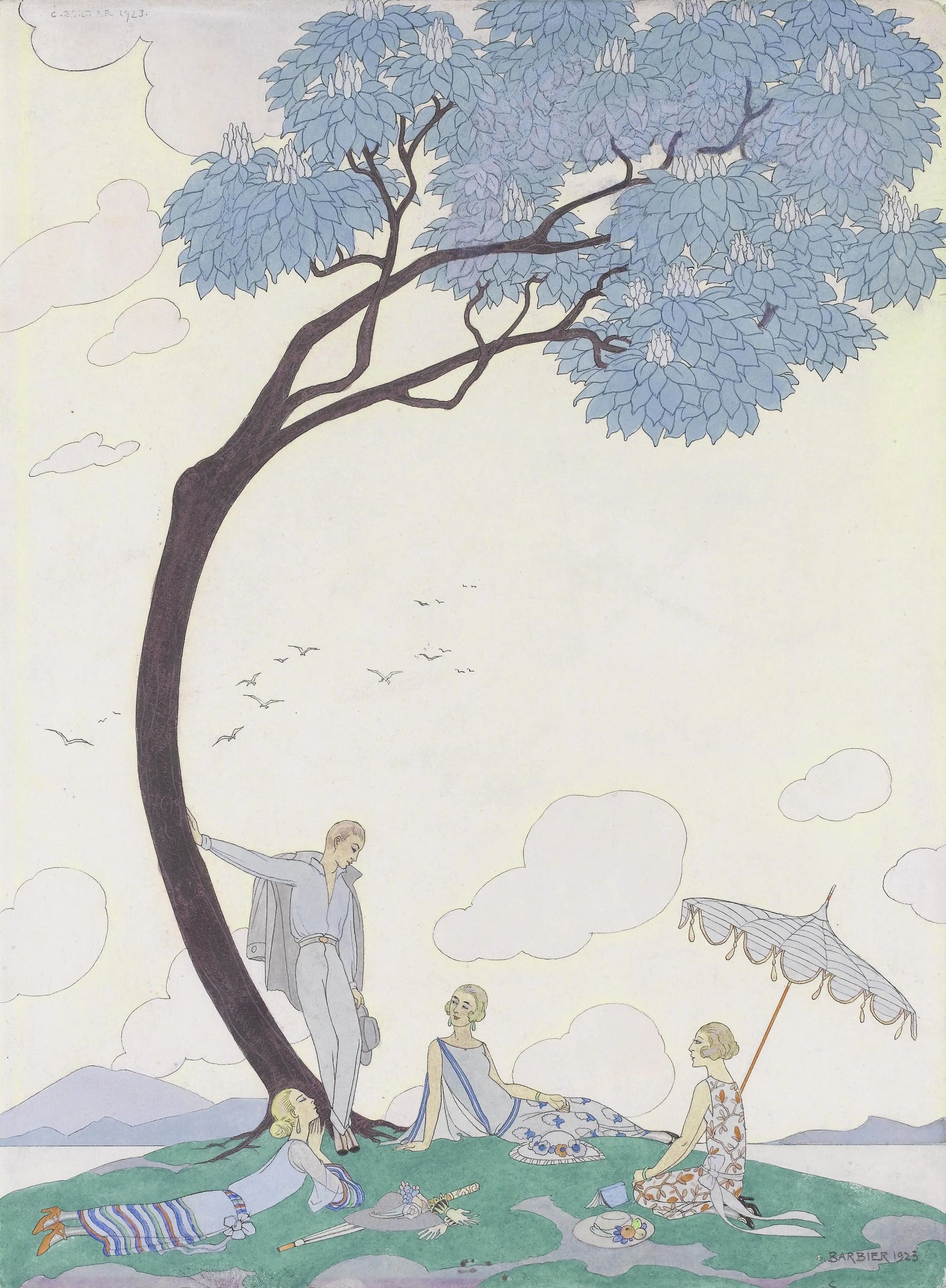 {{ product_title }} Fine Art Print | {{ product_vendor }} Jakero77 George Barbier - On the Grass (1923) - 17" x 22" Fine Art Print Art Print Jakero77