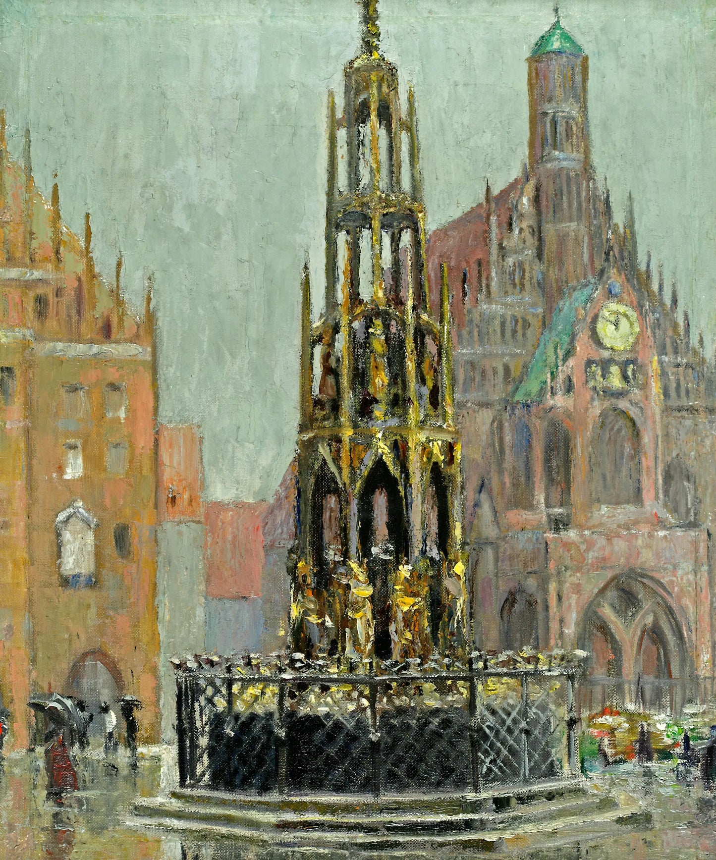 {{ product_title }} Fine Art Print | {{ product_vendor }} Jakero77 Grant Wood - Marketplace in Nuremburg (1928) Fine Art Print Art Print Jakero77