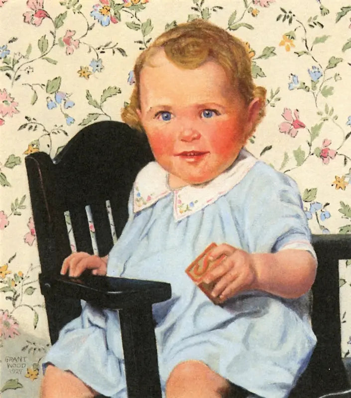 {{ product_title }} Fine Art Print | {{ product_vendor }} Jakero77 Grant Wood - Portrait of Sally Stamats (1927) Fine Art Print Art Print Jakero77