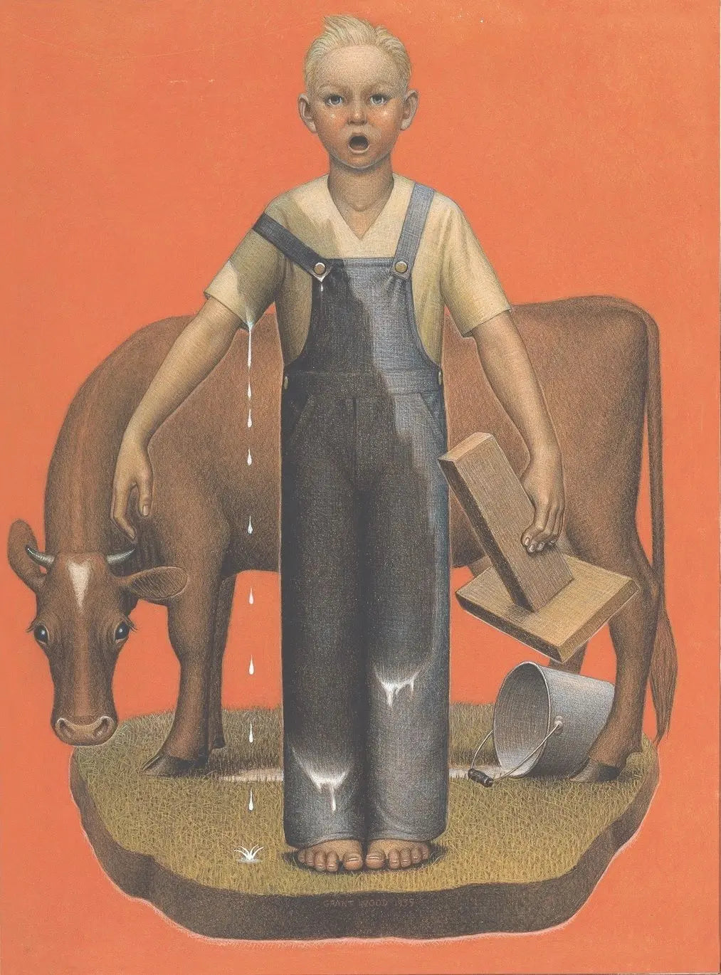 {{ product_title }} Fine Art Print | {{ product_vendor }} Jakero77 Grant Wood - Spilt Milk (1932) Fine Art Print Art Print Jakero77