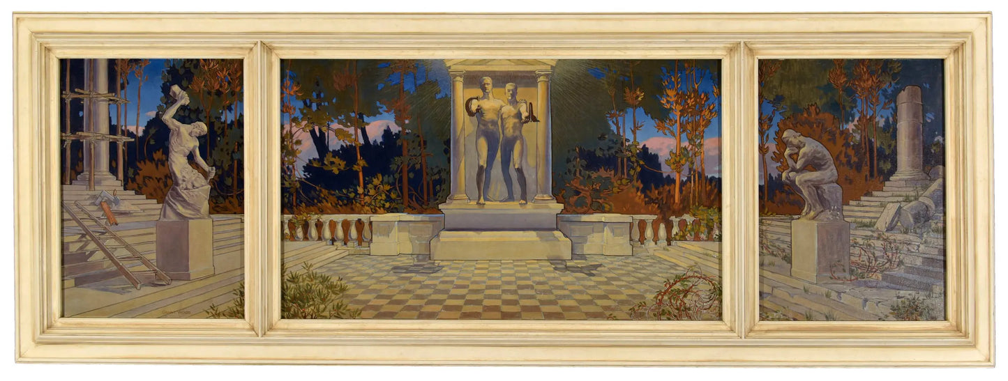 {{ product_title }} Fine Art Print | {{ product_vendor }} Jakero77 Grant Wood - The First Three Degrees of Free Masonry (1921) Fine Art Print Art Print Jakero77