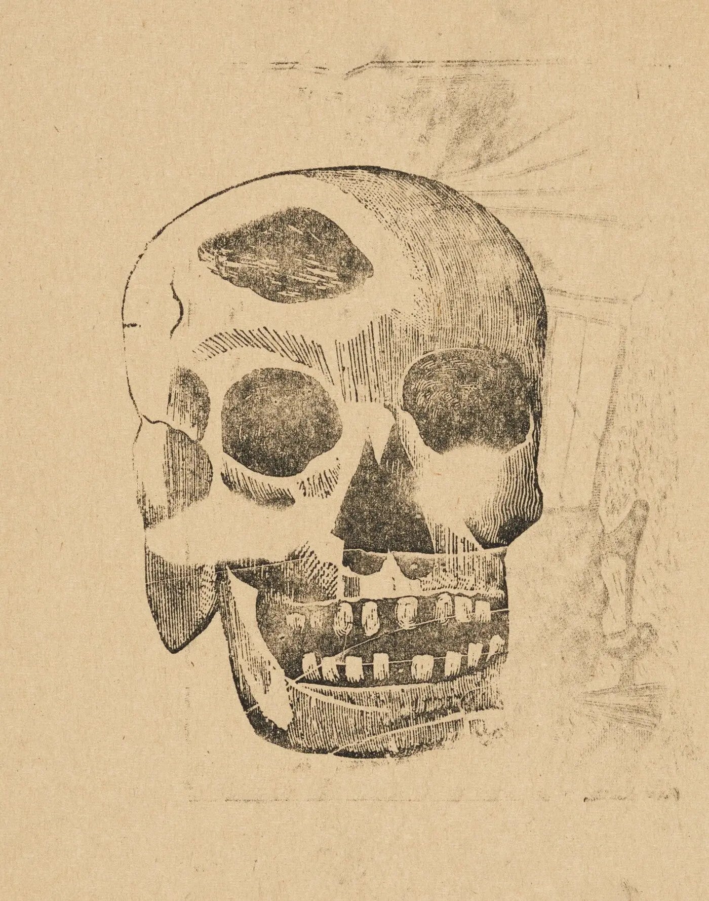 {{ product_title }} Fine Art Print | {{ product_vendor }} Jakero77 Jose Guadalupe Posada - Skull (1890) Dia de Los Muertos - 17"x22" Fine Art Print Art Print Jakero77