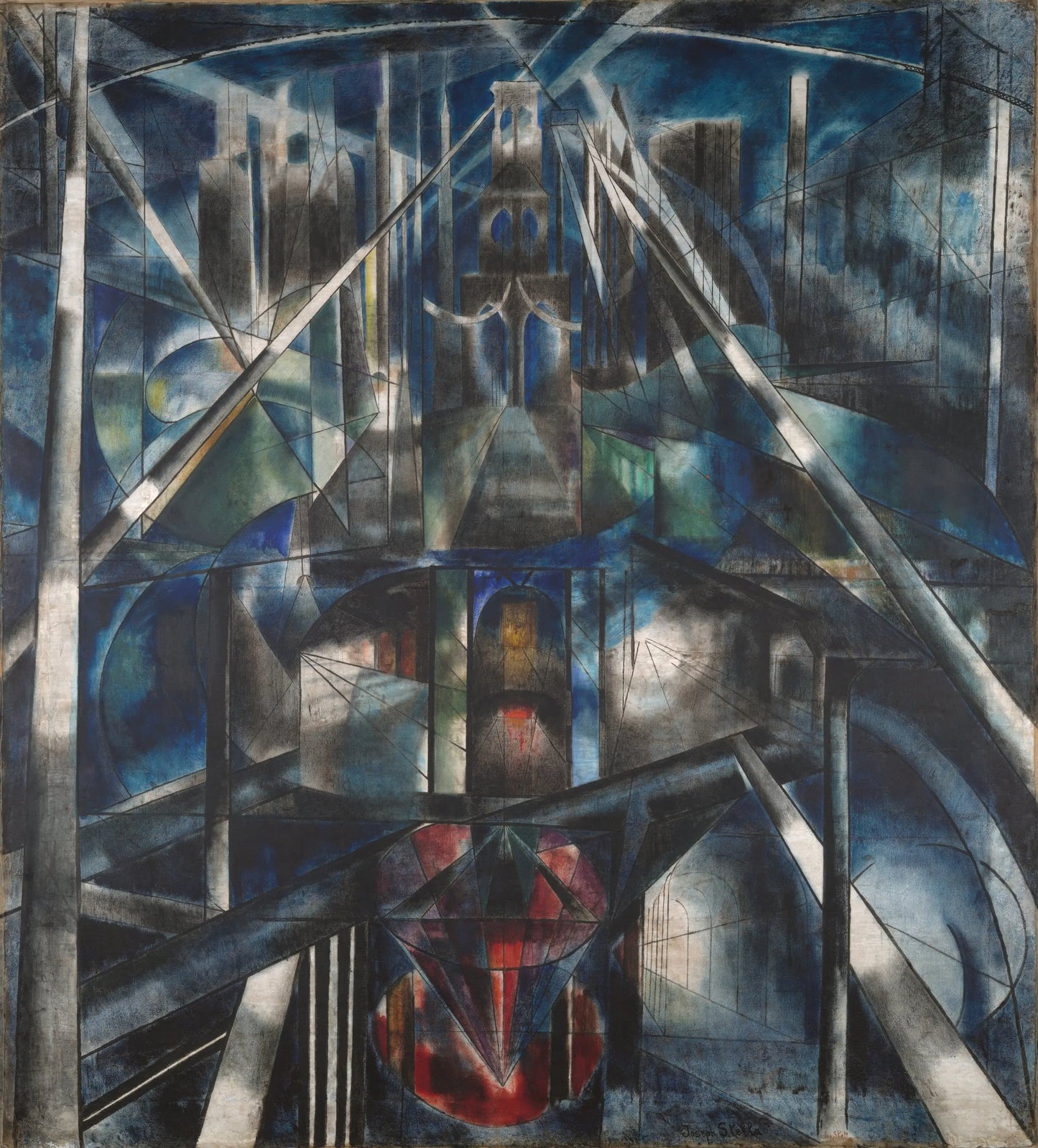 {{ product_title }} Fine Art Print | {{ product_vendor }} Jakero77 Joseph Stella - Brooklyn Bridge New York City (1920) - 17" x 22" Fine Art Print Art Print Jakero77