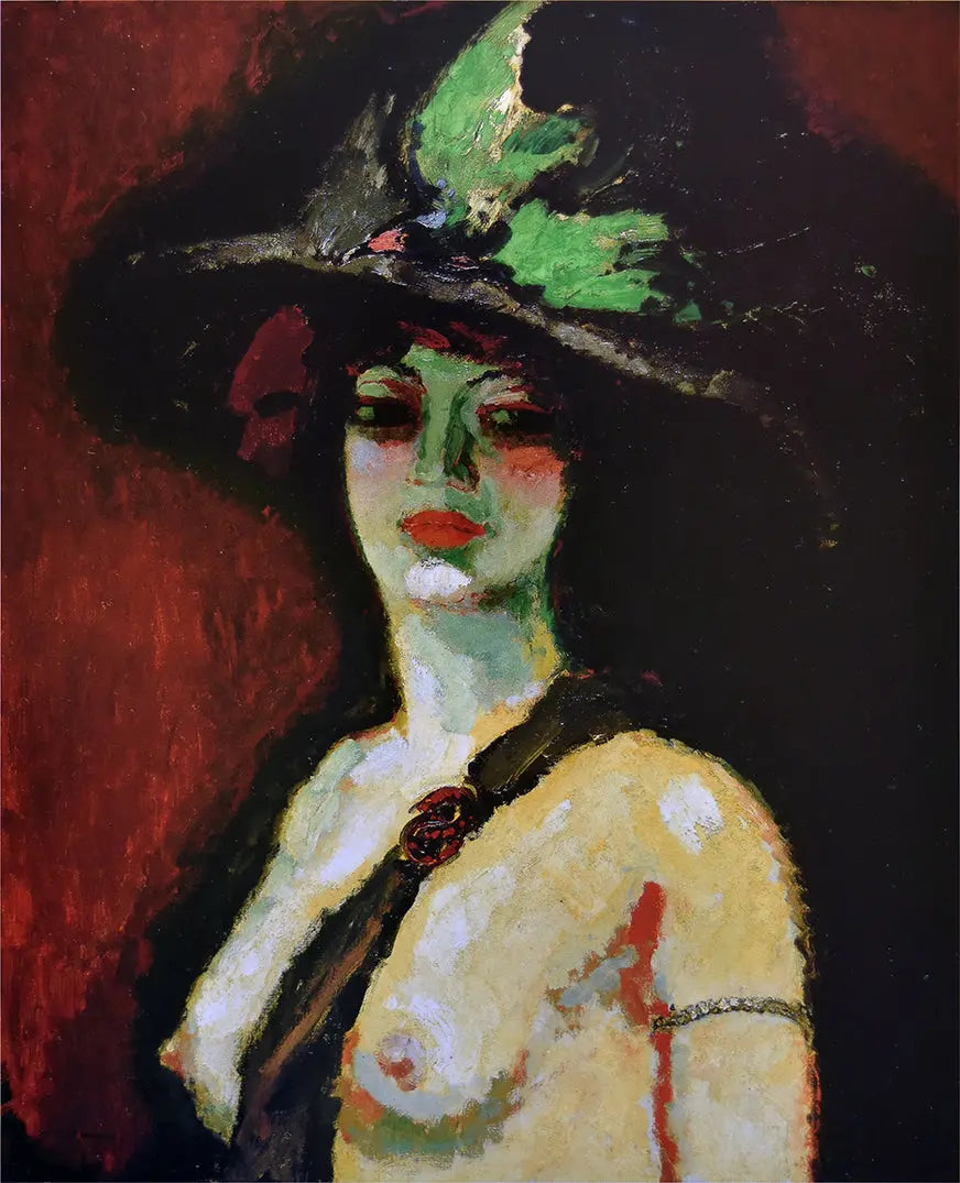 {{ product_title }} Fine Art Print | {{ product_vendor }} Jakero77 Kees van Dongen - Woman with a Large Hat Nude (1906) - 17" x 22" Fine Art Print Art Print Jakero77
