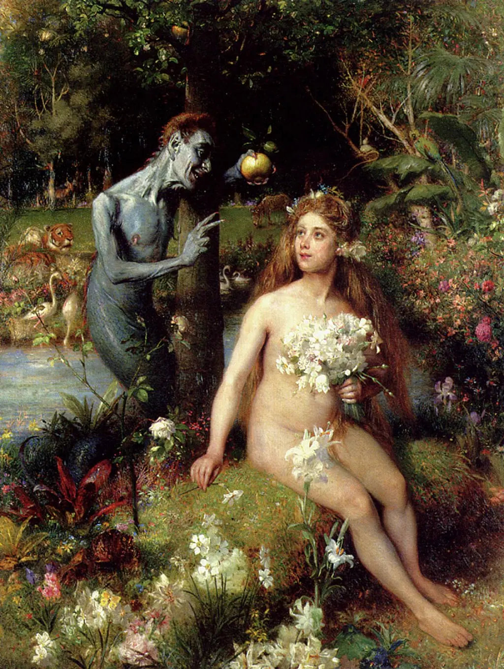 {{ product_title }} Fine Art Print | {{ product_vendor }} Jakero77 Pierre Jean van der Ouderaa - The Temptation of Eve (1910) Fine Art Print Art Print Jakero77