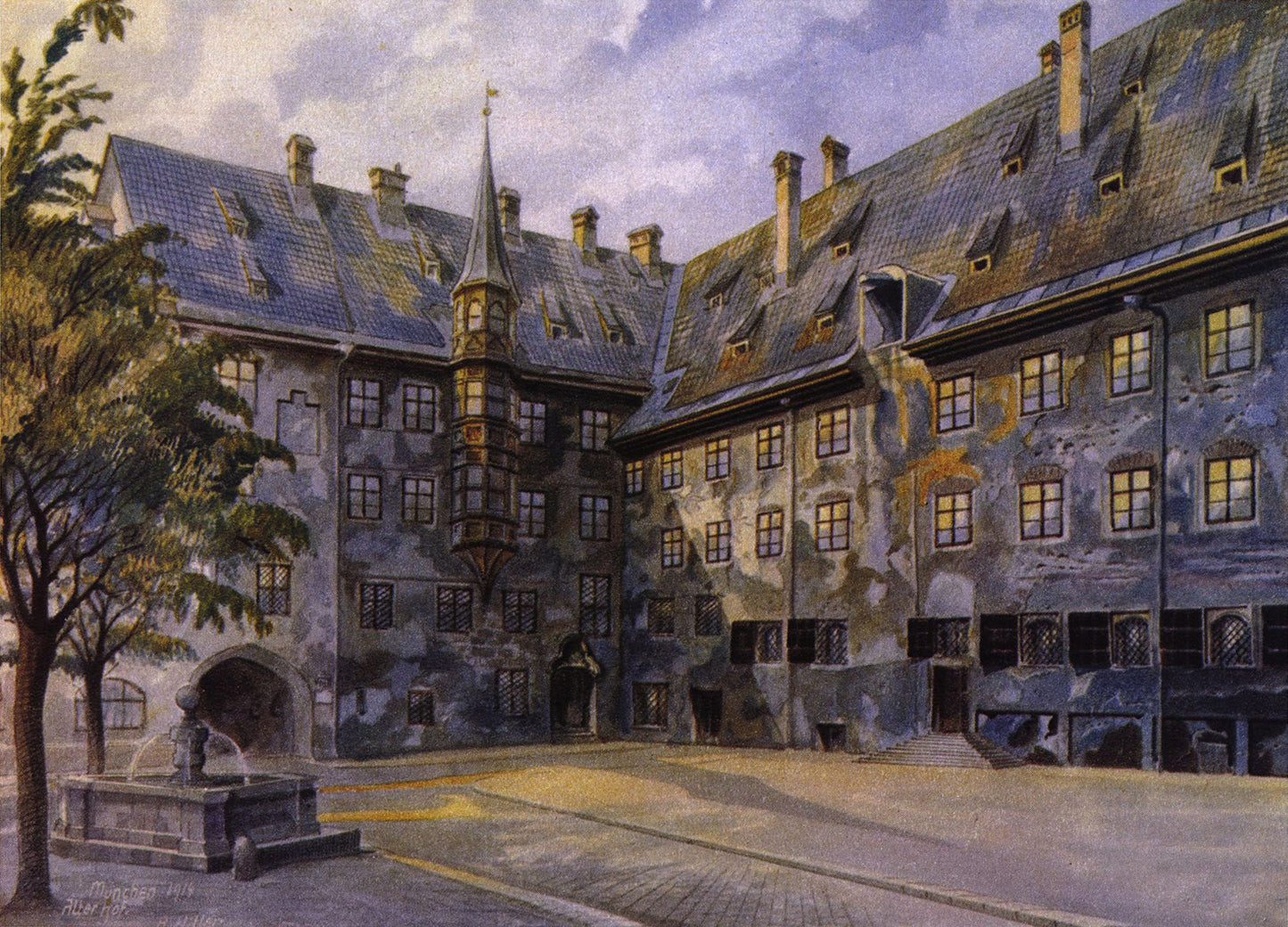 {{ product_title }} Fine Art Print | {{ product_vendor }} Jakero77 Adolf Hitler The Courtyard of the Old Residency in Munich 1914 Fine Art Print Art Print Jakero77