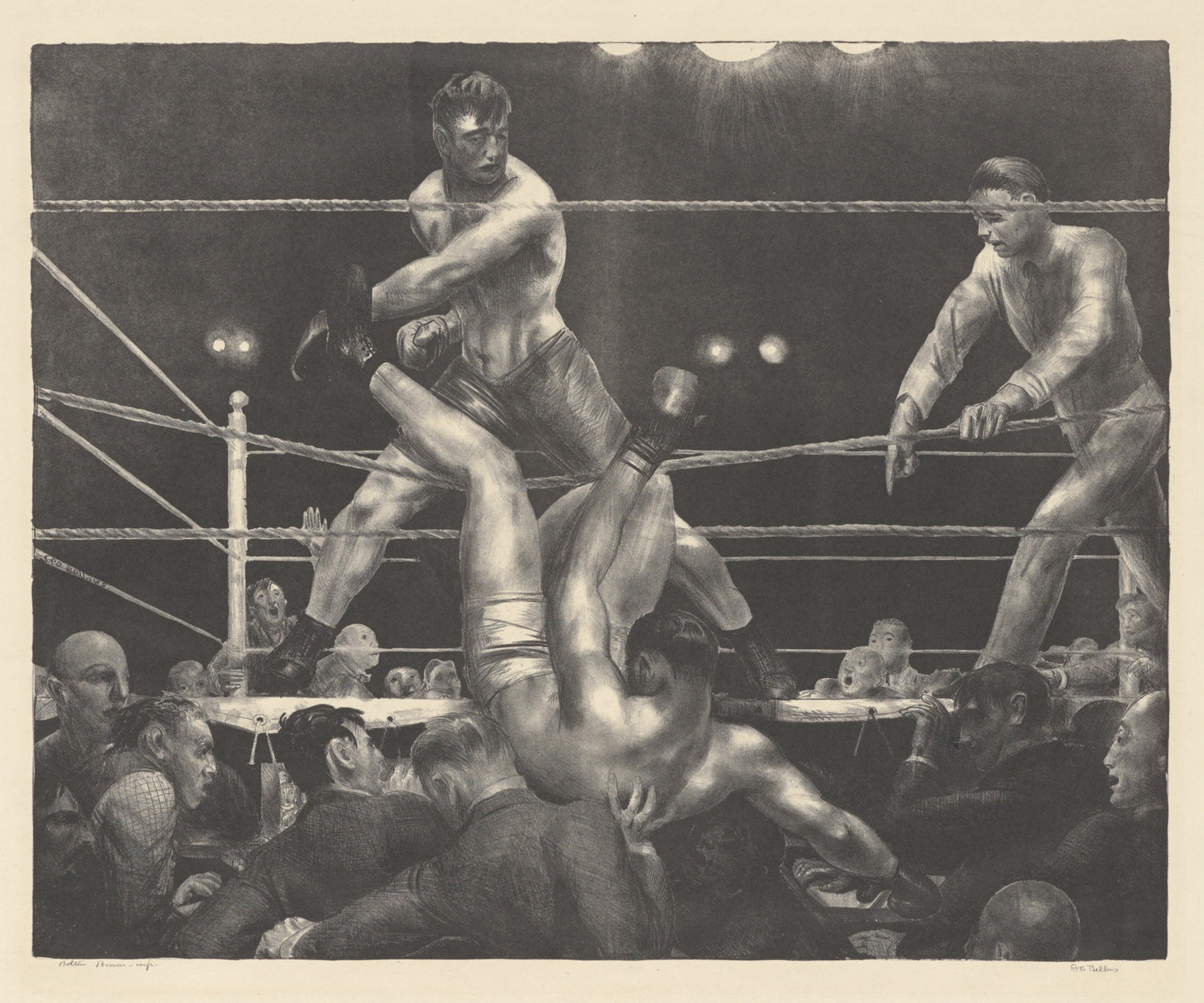 {{ product_title }} Fine Art Print | {{ product_vendor }} Jakero77 George Bellows Dempsey Versus Firpo Boxing Match Knockout 1923 Fine Art Print Art Print Jakero77