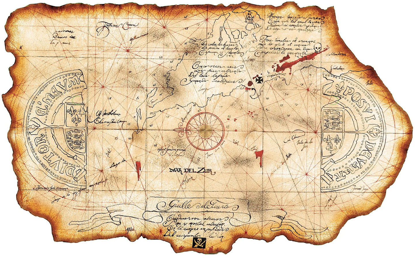 Goonies One-Eyed Willie's Pirate Treasure Map - 17" x 22" Movie Prop Fine Art Print Jakero77