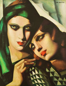 Tamara de Lempicka - The Green Turban, Two Women (1930) Signed - 17" x 22" Print