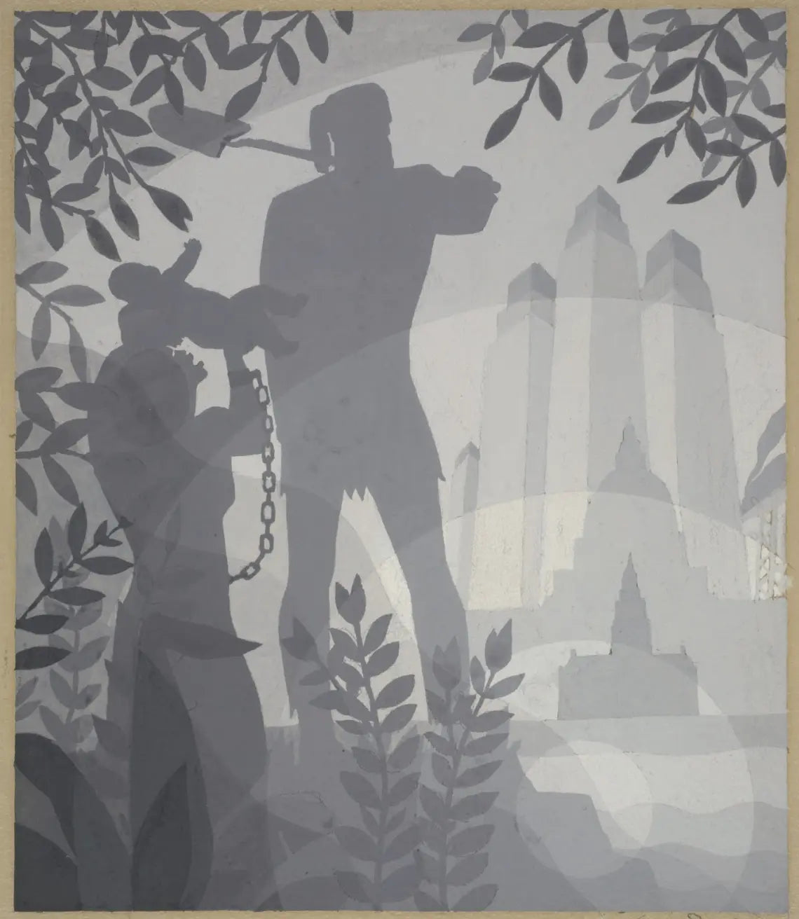 {{ product_title }} Fine Art Print | {{ product_vendor }} Jakero77 Aaron Douglas - The Founding of Chicago (1933) - 17" x 22" Fine Art Print Art Print Jakero77