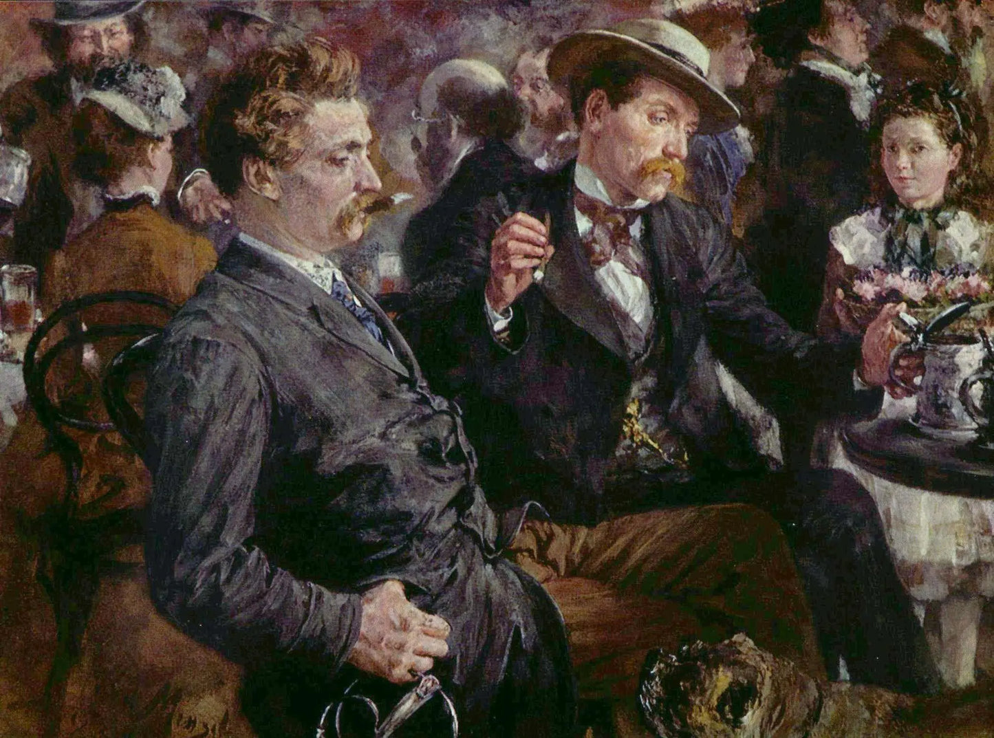 {{ product_title }} Fine Art Print | {{ product_vendor }} Jakero77 Adolph von Menzel - At the Beer Garden (1883) Signed - 17" x 22" Fine Art Print Art Print Jakero77