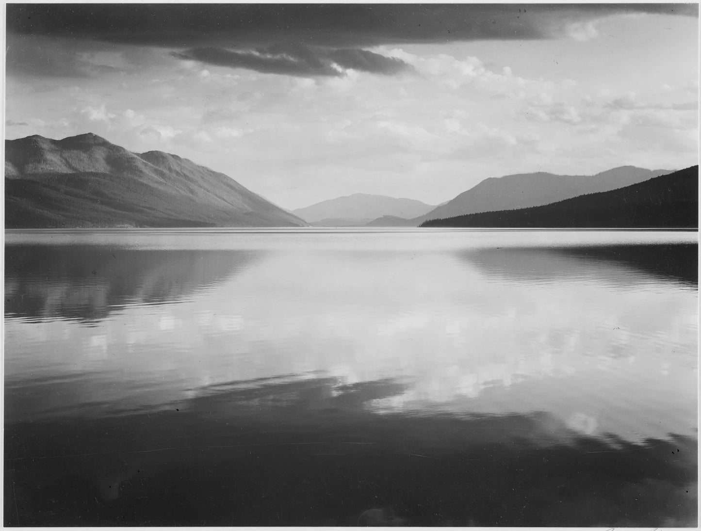 {{ product_title }} Fine Art Print | {{ product_vendor }} Jakero77 Ansel Adams - Evening, McDonald Lake Glacier National Park Montana (1941) - 17"x22" Fine Art Print Art Print Jakero77