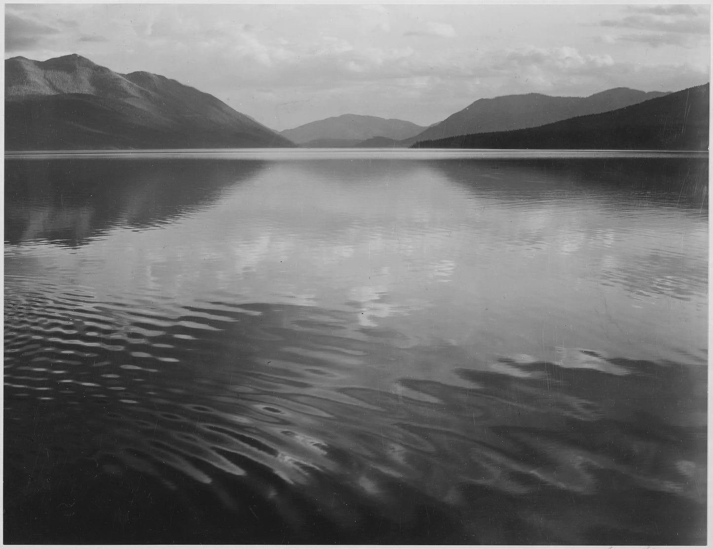 {{ product_title }} Fine Art Print | {{ product_vendor }} Jakero77 Ansel Adams - McDonald Lake Ripples in Water Montana (1941) - 17" x 22" Art Print Art Print Jakero77